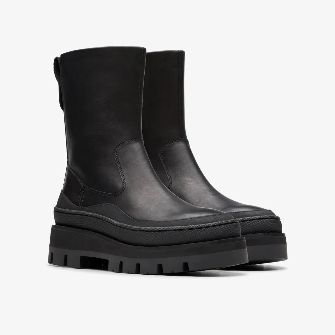 Botas De La Marca Clarks Para Mujer Modelo Orianna2 Rise Black Leather En Color Negro