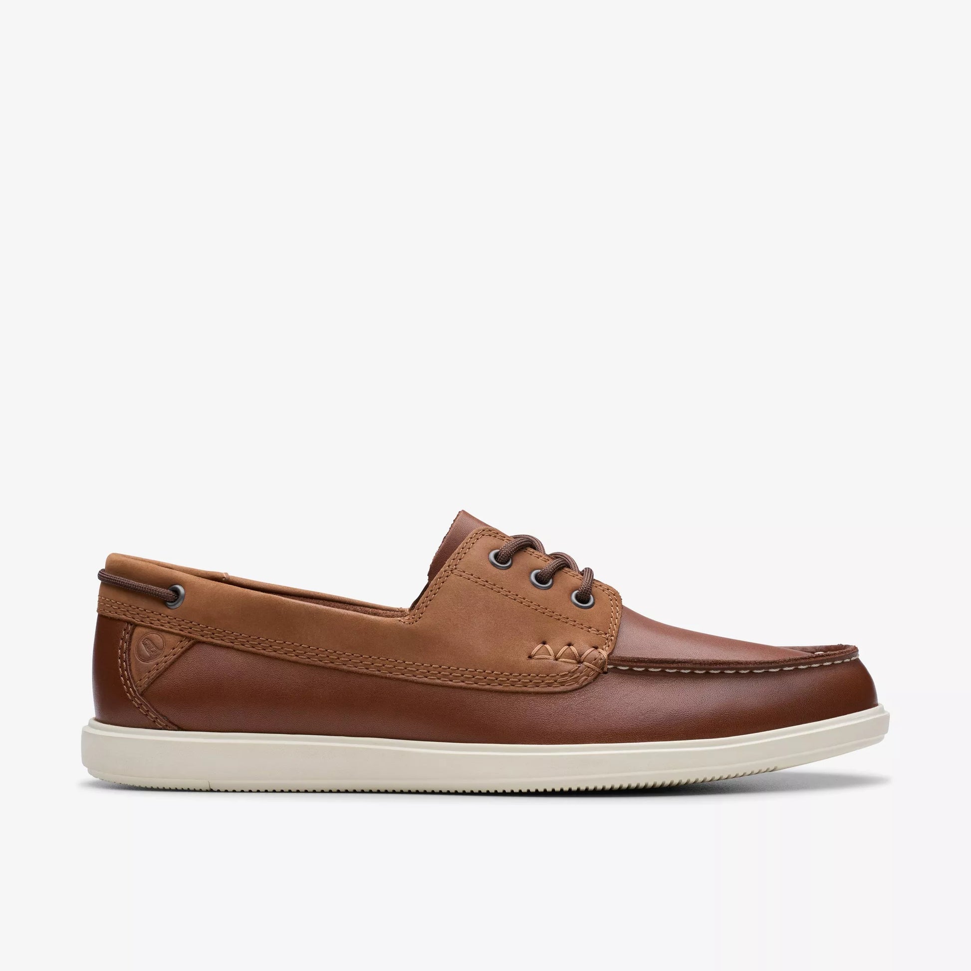 Zapatos Casual De La Marca Clarks  Para Hombre Modelo Bratton Boat Dark Tan Lea En Color Beige
