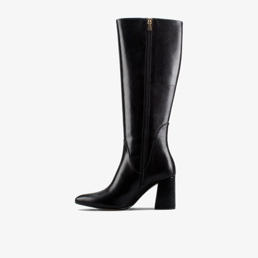 Botas De La Marca Clarks  Para Mujer Modelo Laina85 Hi Black Combi Lea En Color Negro