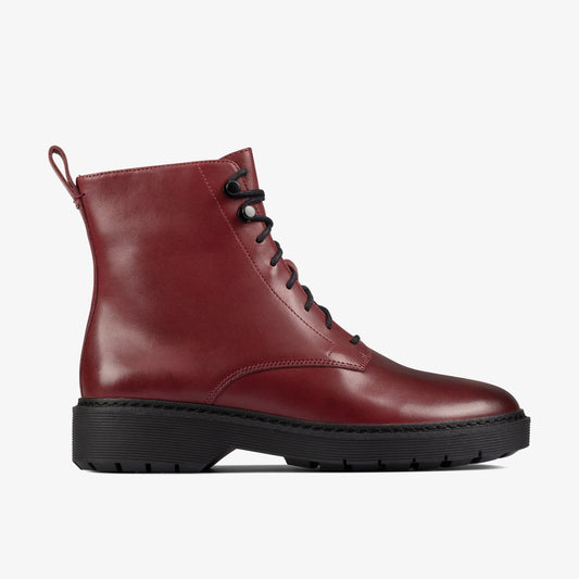 Botas De La Marca Clarks  Para Mujer Modelo Witcombe Hi 2 Burgundy Leather En Color Rojo