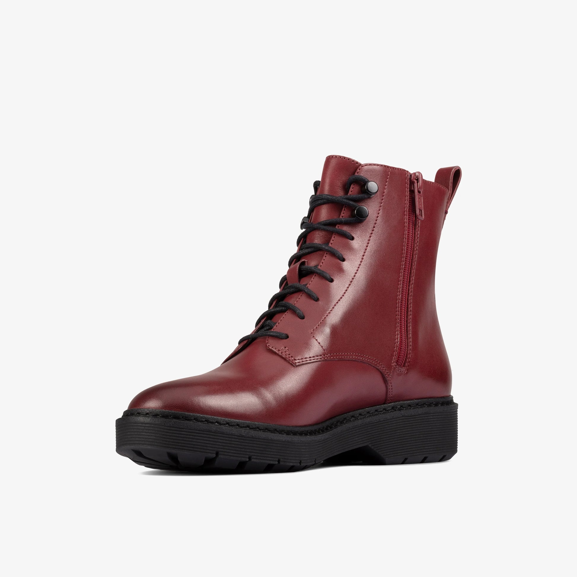 Botas De La Marca Clarks  Para Mujer Modelo Witcombe Hi 2 Burgundy Leather En Color Rojo