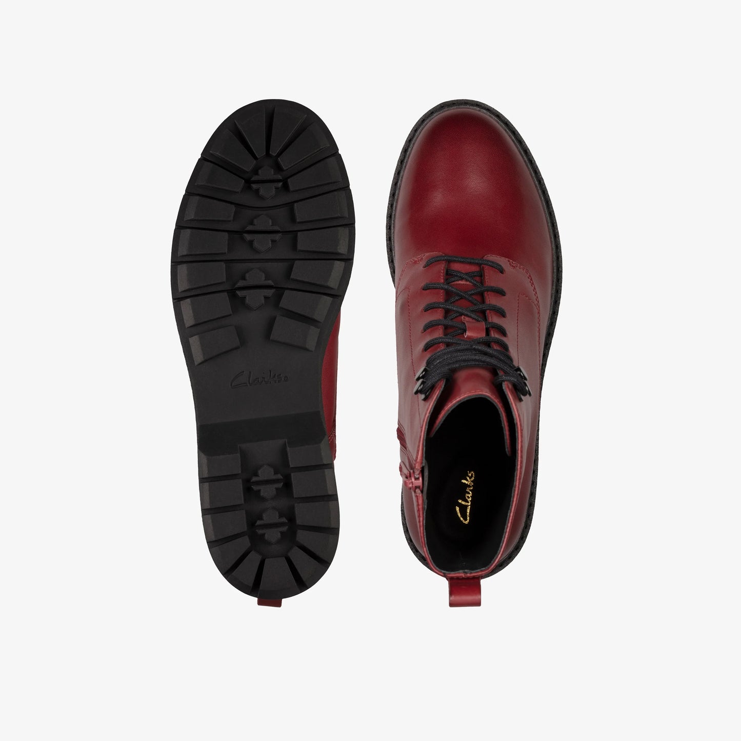 Botas De La Marca Clarks  Para Mujer Modelo Witcombe Hi 2 Burgundy Leather En Color Rojo