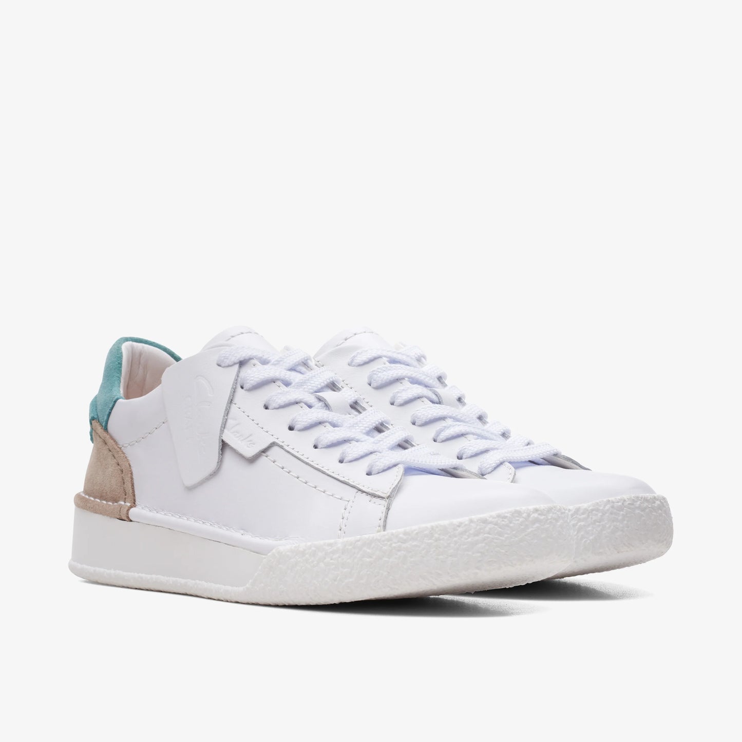 Sneakers De La Marca Clarks Para Mujer Modelo Craft Cup Lace White/Turquoise En Color Blanco