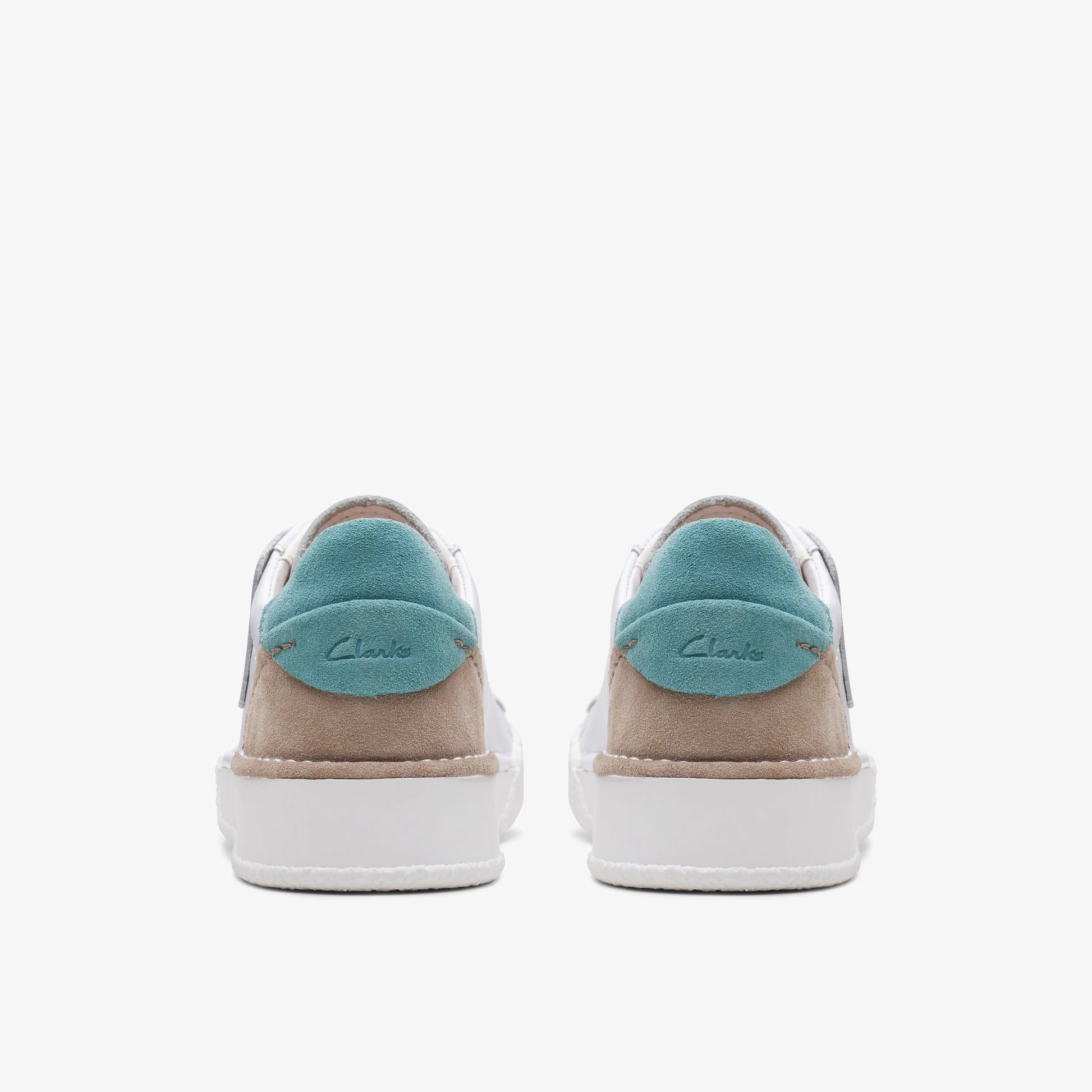 Sneakers De La Marca Clarks  Para Mujer Modelo Craft Cup Lace White/Turquoise En Color Blanco