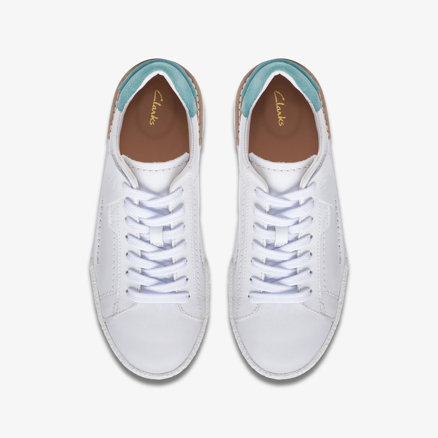 Sneakers De La Marca Clarks Para Mujer Modelo Craft Cup Lace White/Turquoise En Color Blanco