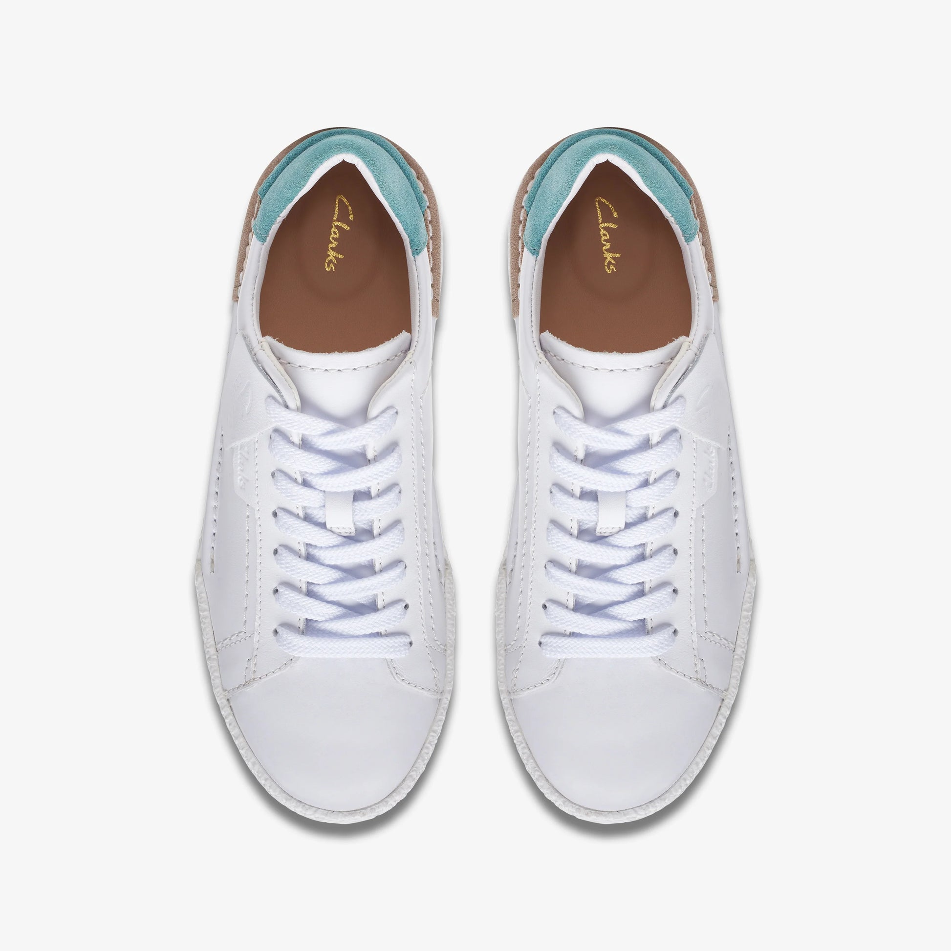 Sneakers De La Marca Clarks  Para Mujer Modelo Craft Cup Lace White/Turquoise En Color Blanco