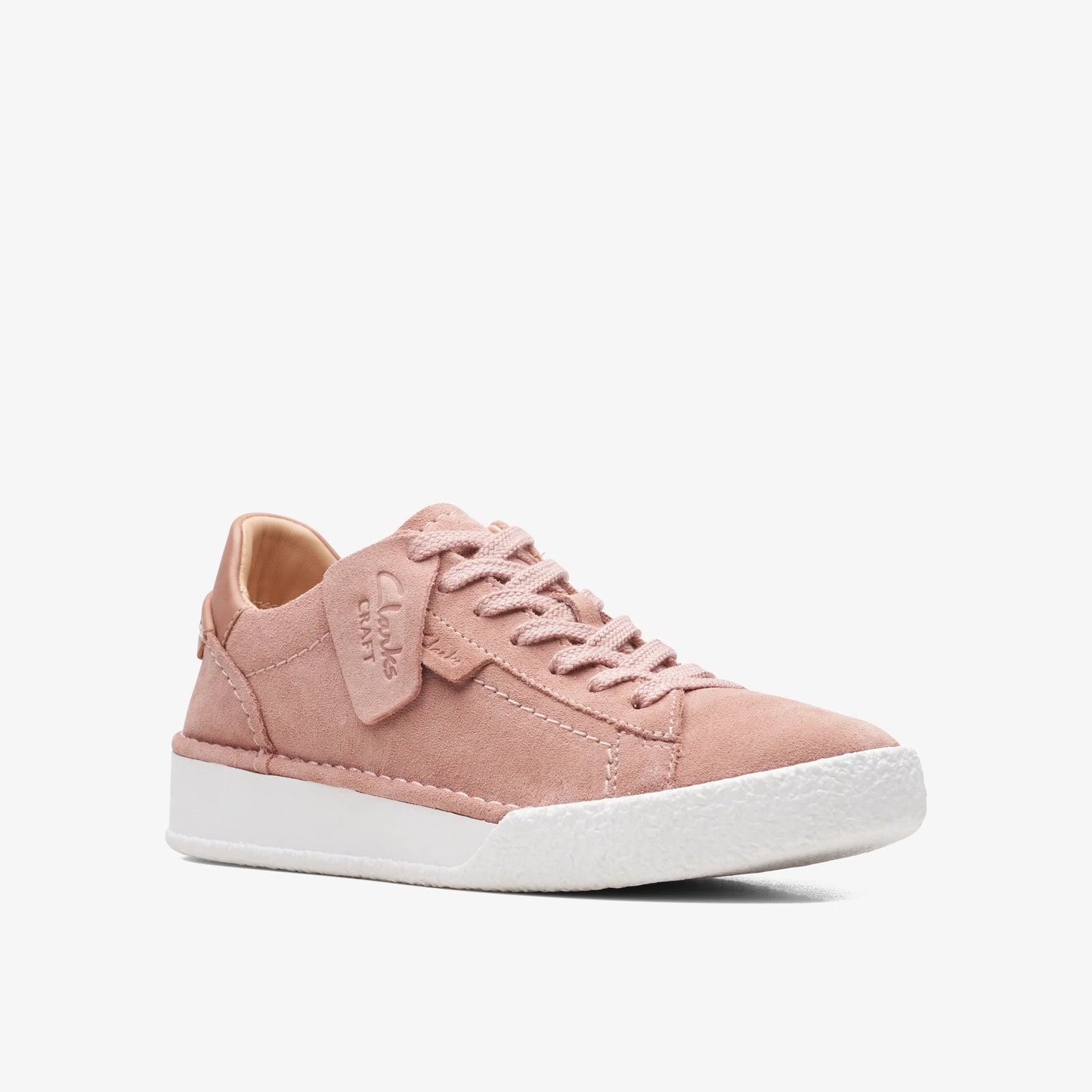 Sneakers De La Marca Clarks Para Mujer Modelo Craft Cup Lace Rose Suede En Color Rosa