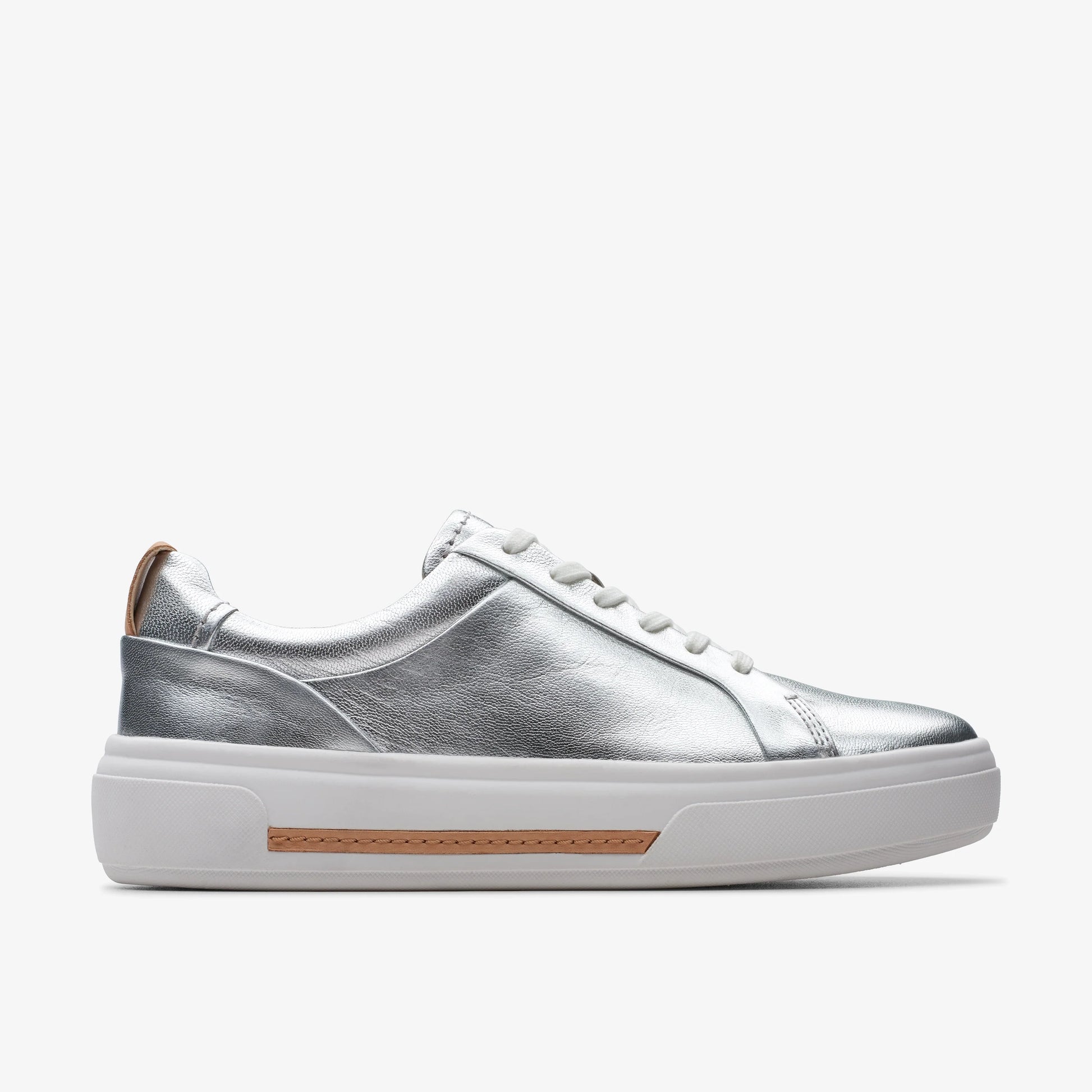 Sneakers De La Marca Clarks  Para Mujer Modelo Hollyhock Walk Silver Leather En Color Plateado