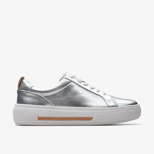 Sneakers De La Marca Clarks  Para Mujer Modelo Hollyhock Walk Silver Leather En Color Plateado