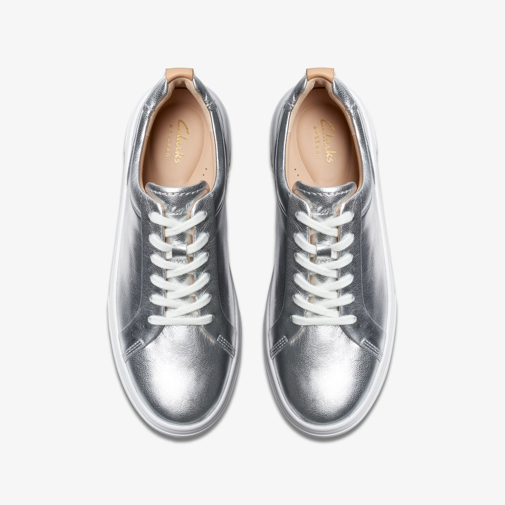 Sneakers De La Marca Clarks  Para Mujer Modelo Hollyhock Walk Silver Leather En Color Plateado