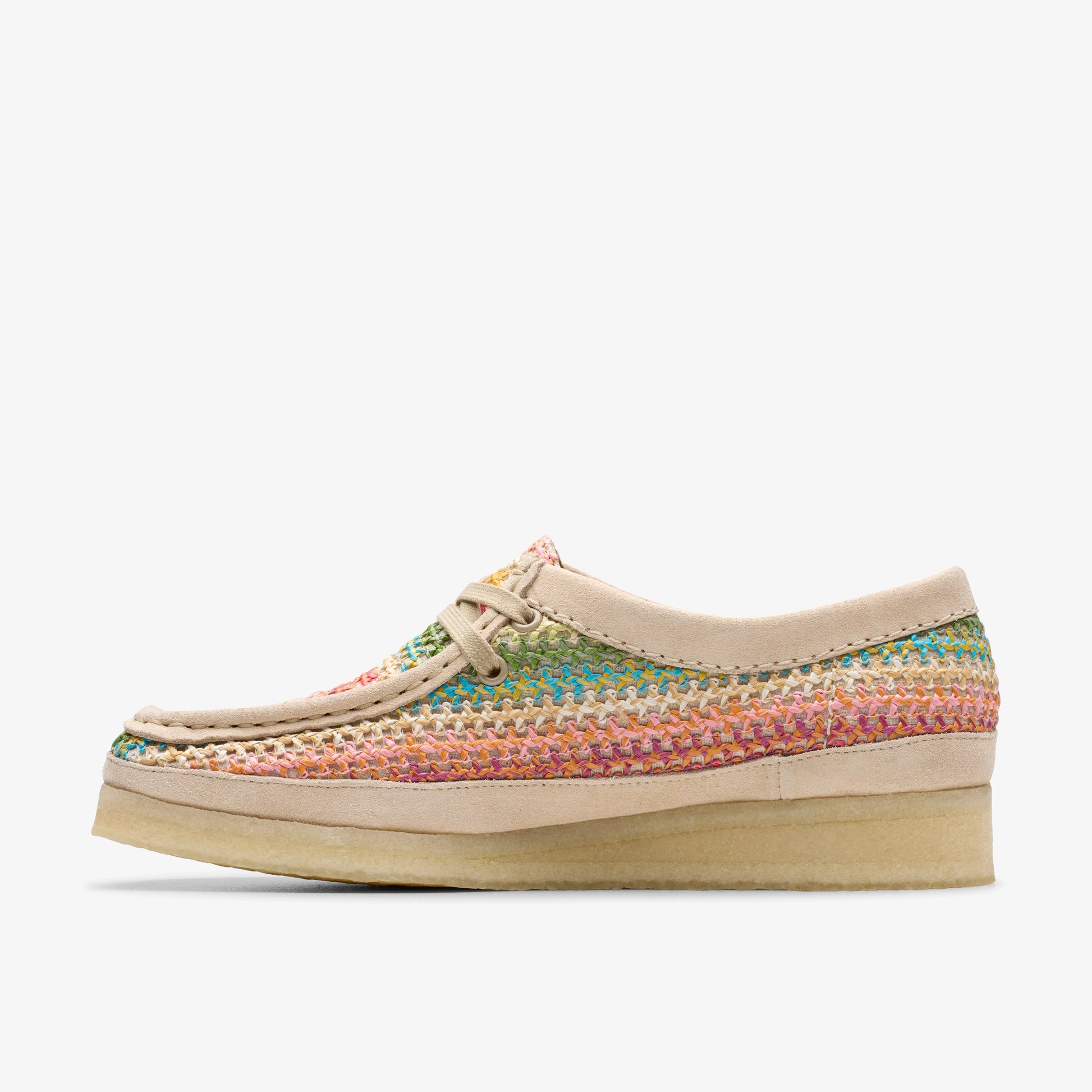 Sandalias De La Marca Clarks  Para Mujer Modelo Wallabee. Multi Raffia Multicolor