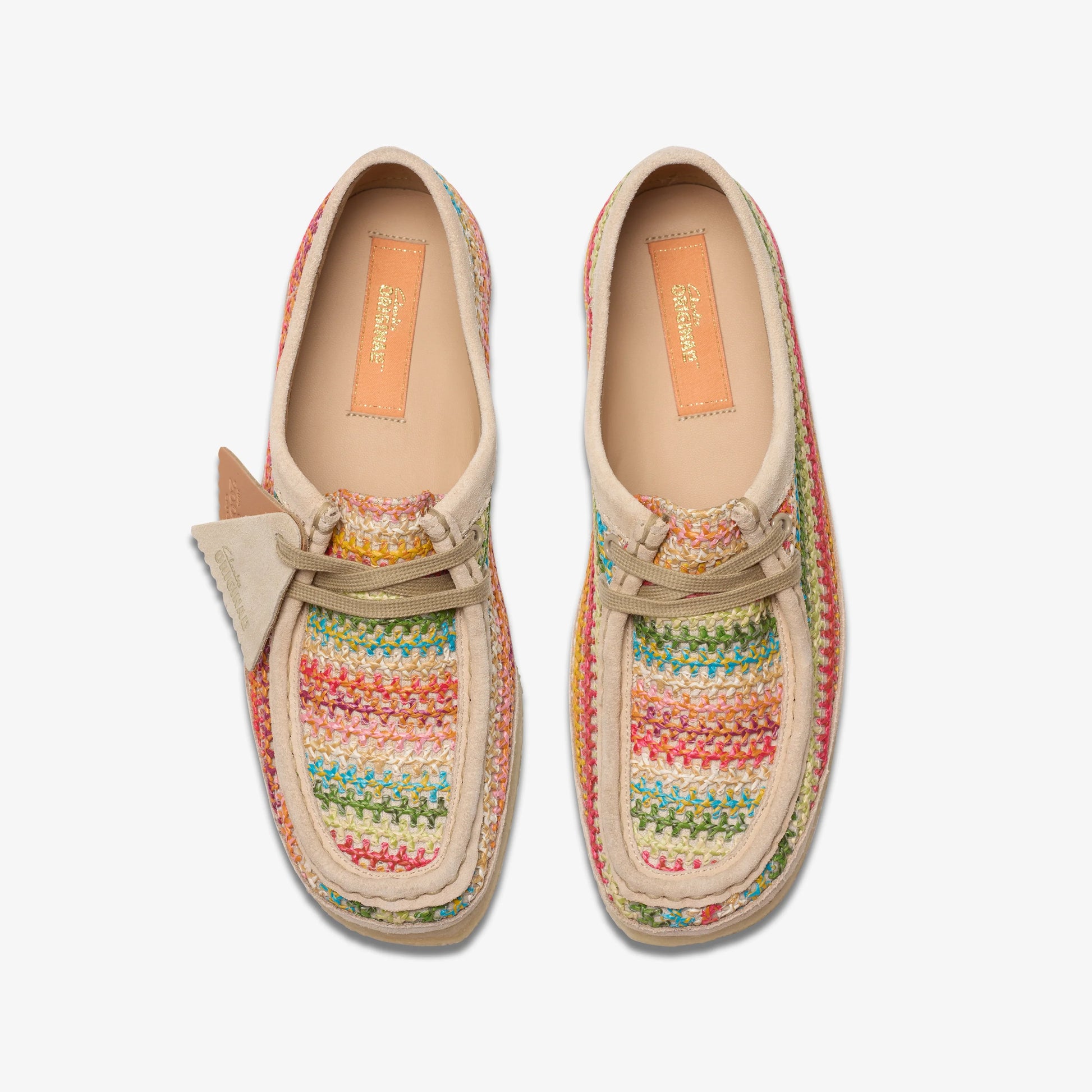 Sandalias De La Marca Clarks  Para Mujer Modelo Wallabee. Multi Raffia Multicolor