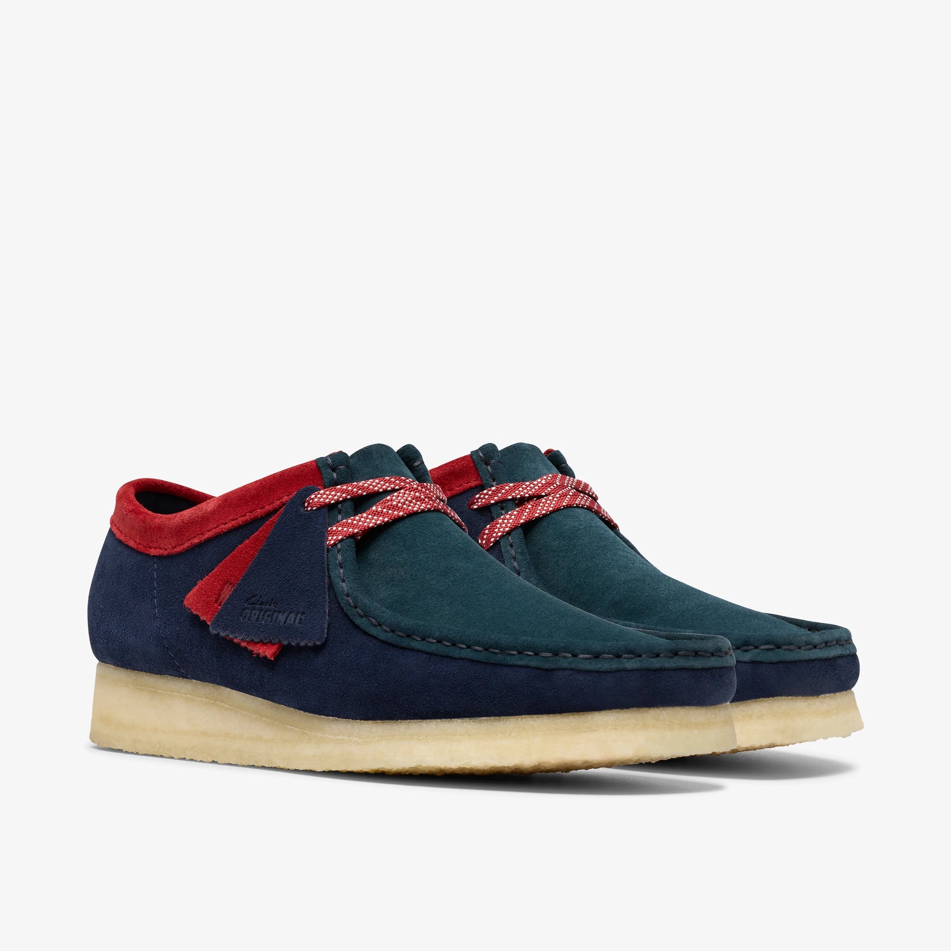 Zapatos Casual De La Marca Clarks  Para Hombre Modelo Wallabee Dark Teal Combi En Color Azul