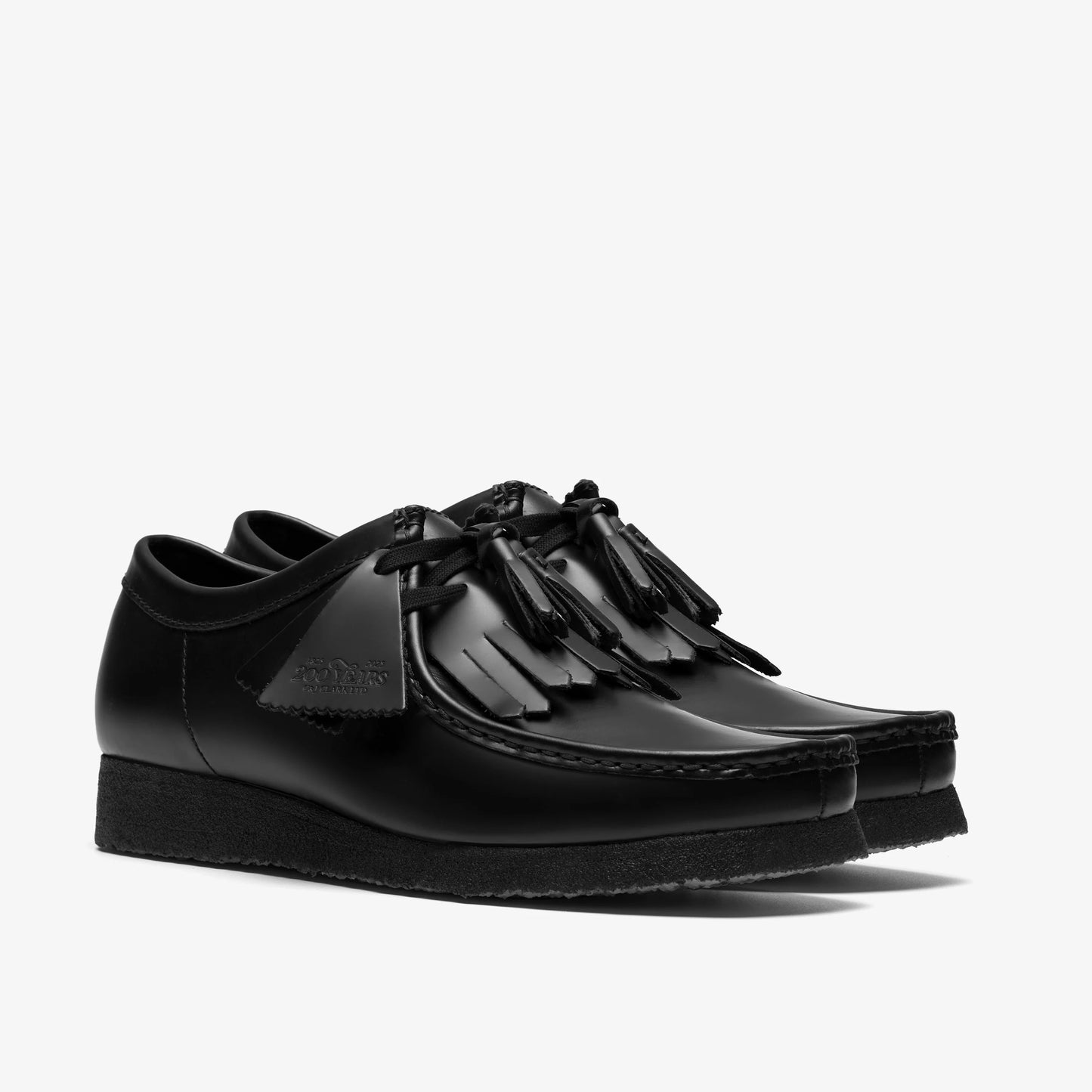 Zapatos Casual De La Marca Clarks Para Hombre Modelo Wallabee Blk Hishine Lea En Color Negro