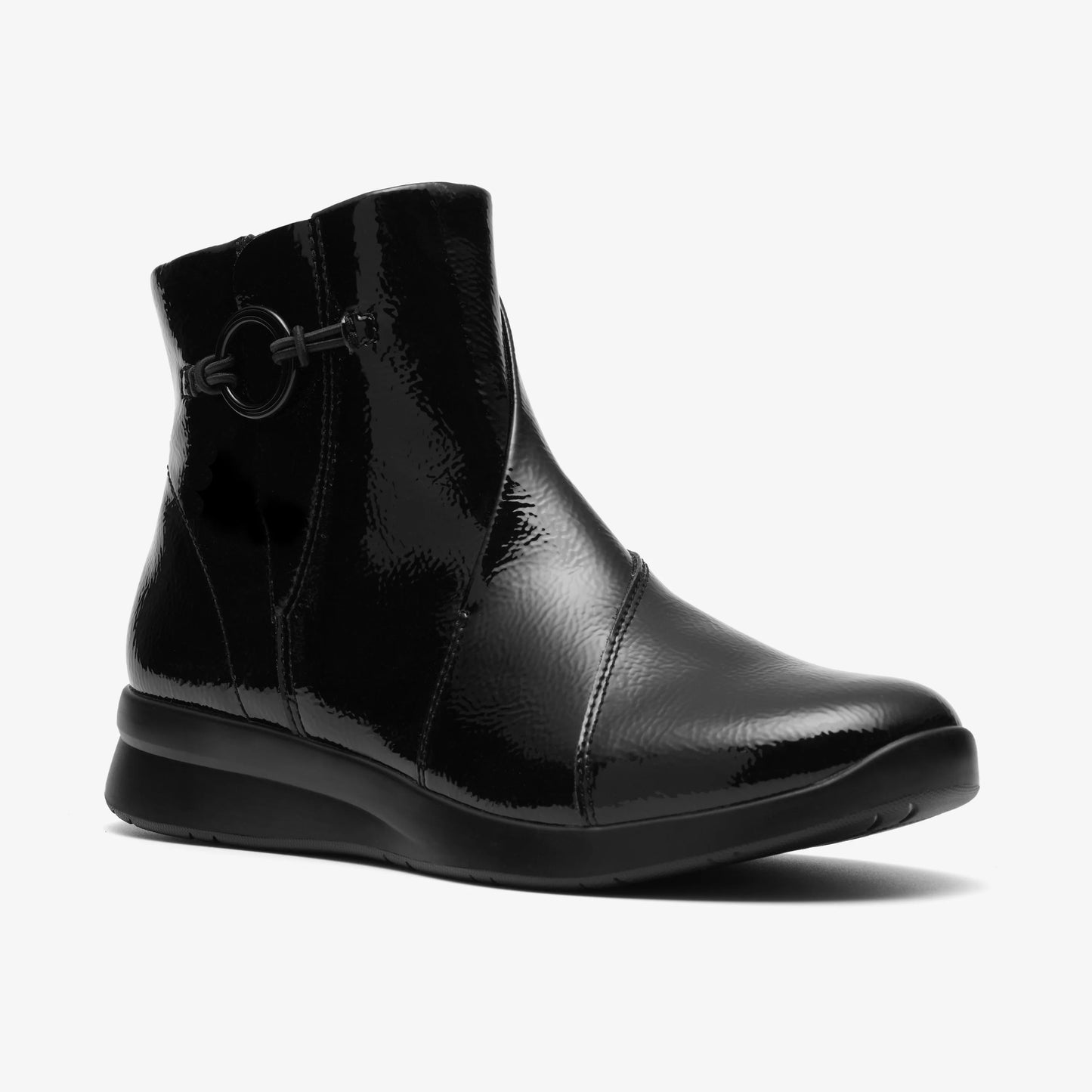 Botas De La Marca Clarks Para Mujer Modelo Ellowyn Deva Black Crinklepat En Color Negro