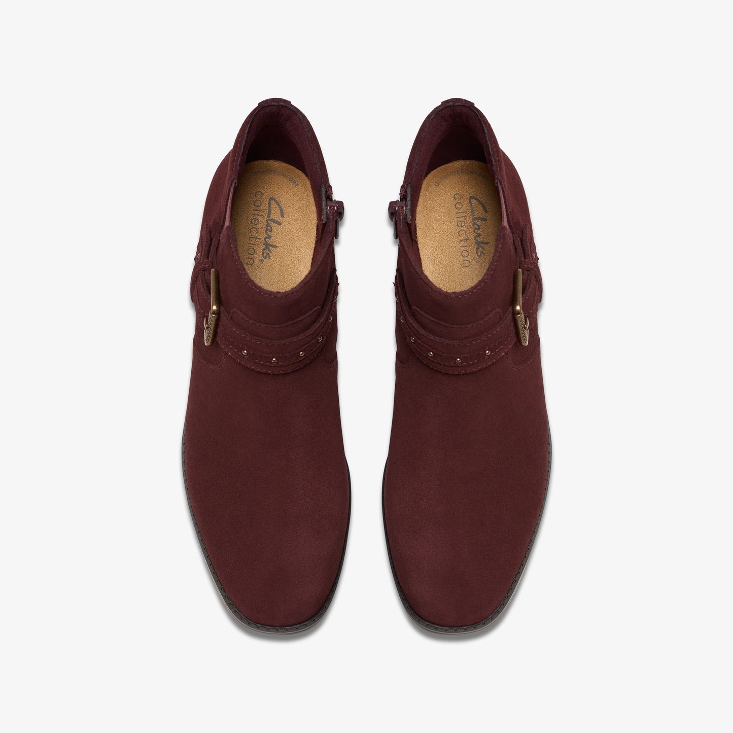 Botas De La Marca Clarks Para Mujer Modelo Danyelle Wish Merlot Suede En Color Rojo