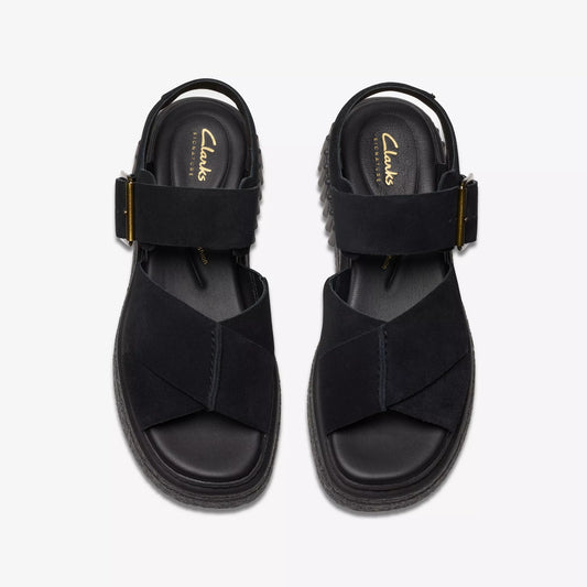Sandalia De La Marca Clarks  Para Mujer Modelo Evamar Wish En Color Negro