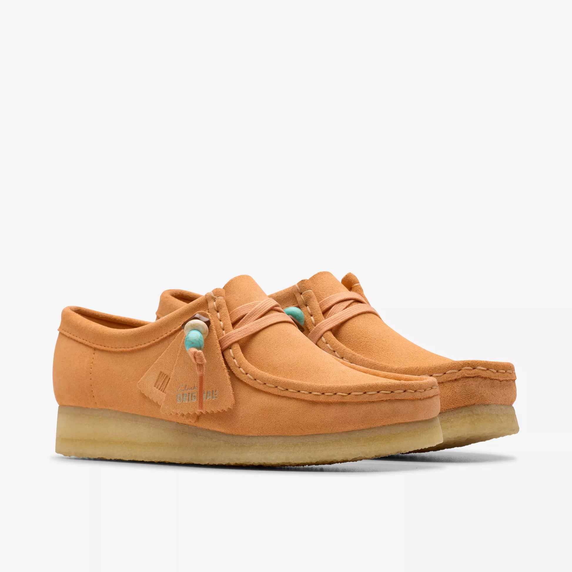 Zapatos Derby Mujer De La Marca Clarks  Para Wallabee Originals Modelo Pale Peach Suede