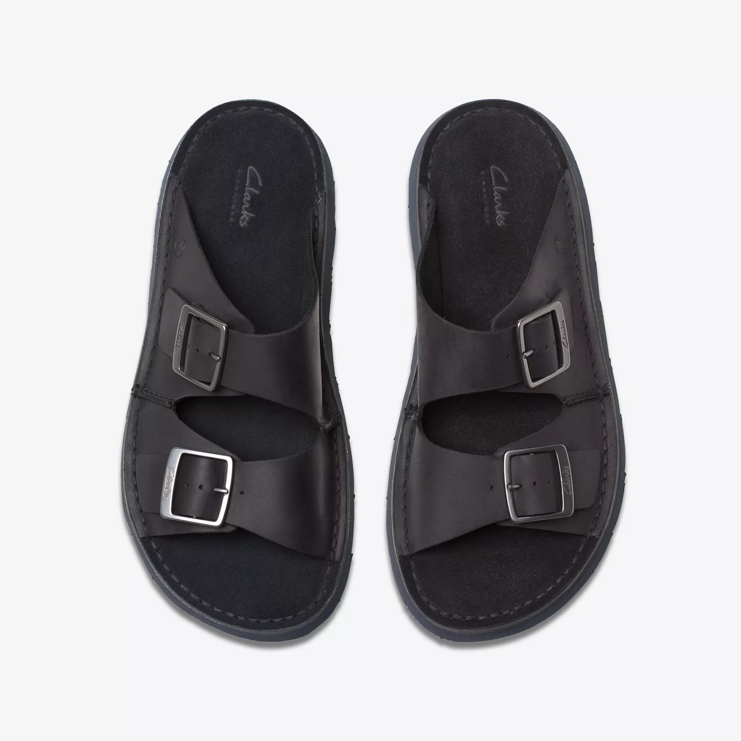 Sandalias De La Marca Clarks Para Hombre Modelo Solsbury Strap Black Leather En Color Negro