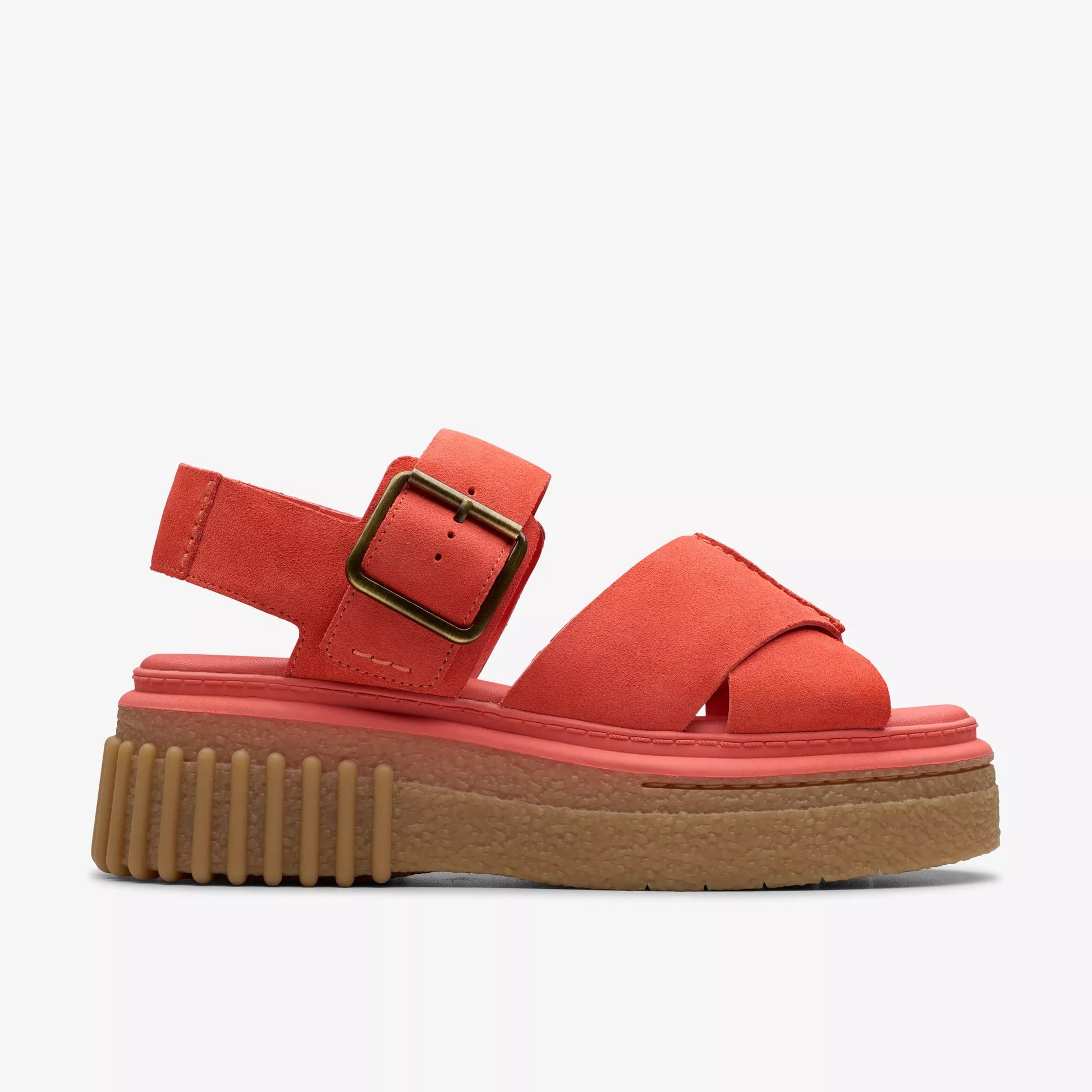 Sandalia De La Marca Clarks  Para Mujer Modelo Evamar Wish En Color Coral