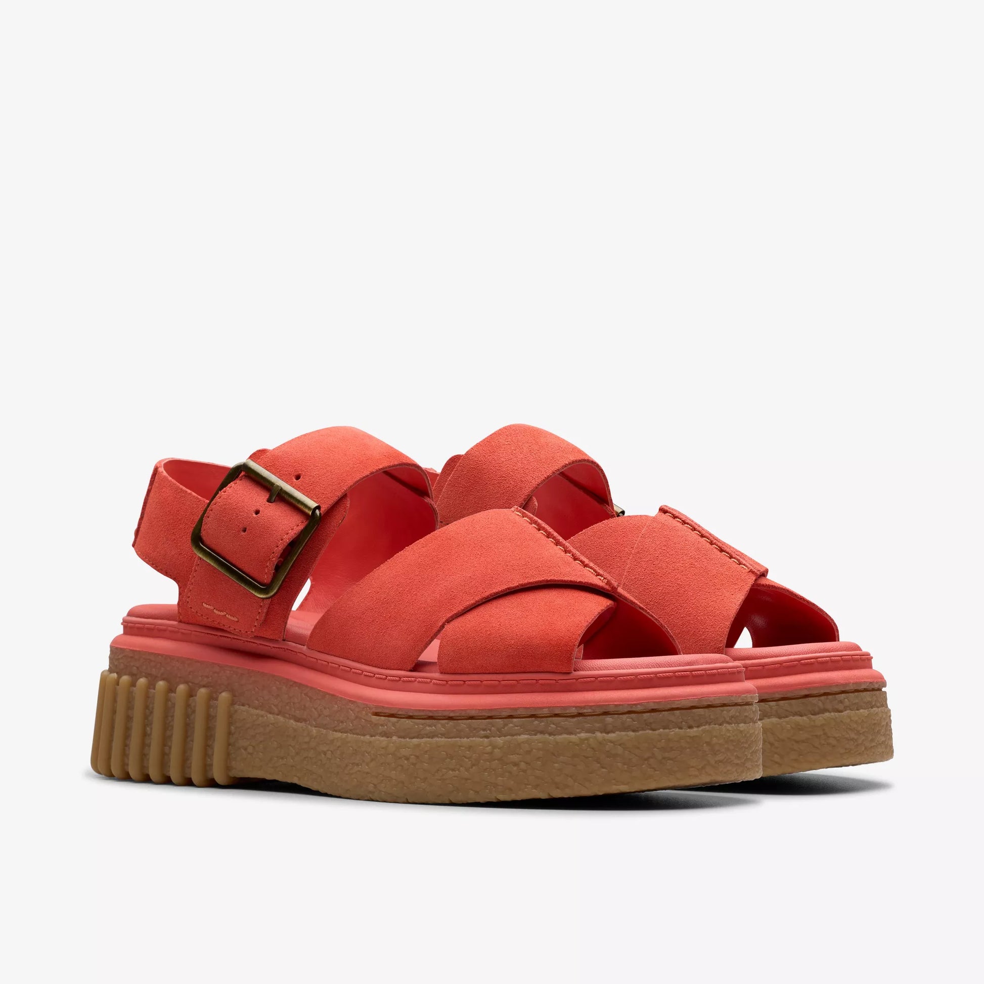 Sandalia De La Marca Clarks  Para Mujer Modelo Evamar Wish En Color Coral