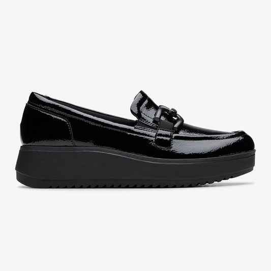 CLARKS | ZAPATOS CASUAL | MUJER | ZYLAH TOP BLACK CRINKLEPAT | NEGRO