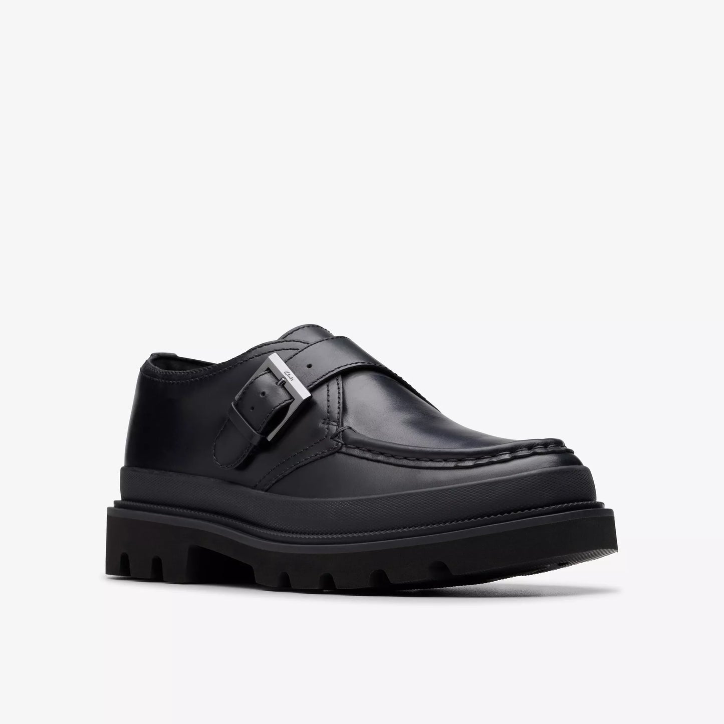 CLARKS | ZAPATOS CASUAL | HOMBRE | BADELL MONK BLACK LEATHER | NEGRO