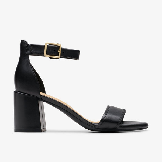 Sandalias De La Marca Clarks  Para Mujer Modelo Ezoria Mae Black Leather En Color Negro