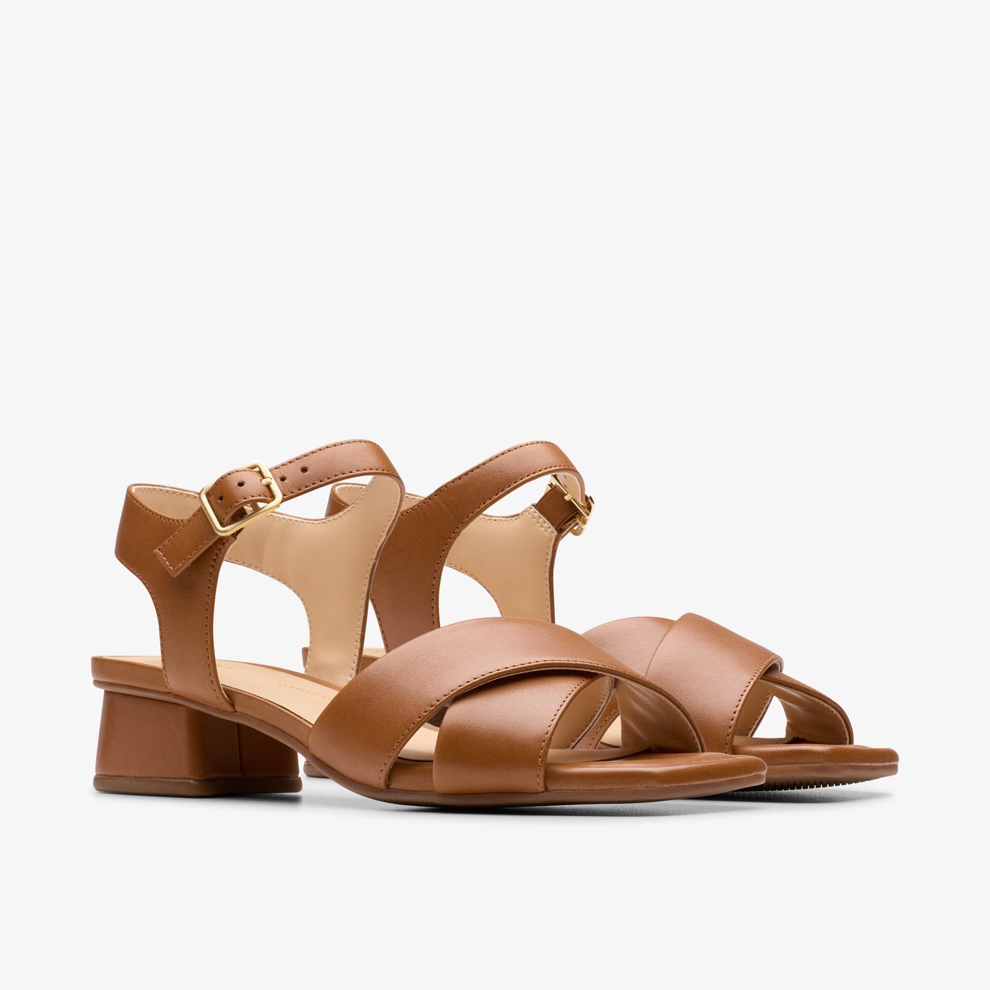 Sandalias De La Marca Clarks Para Mujer Modelo Serina35 Cross Tan Leather