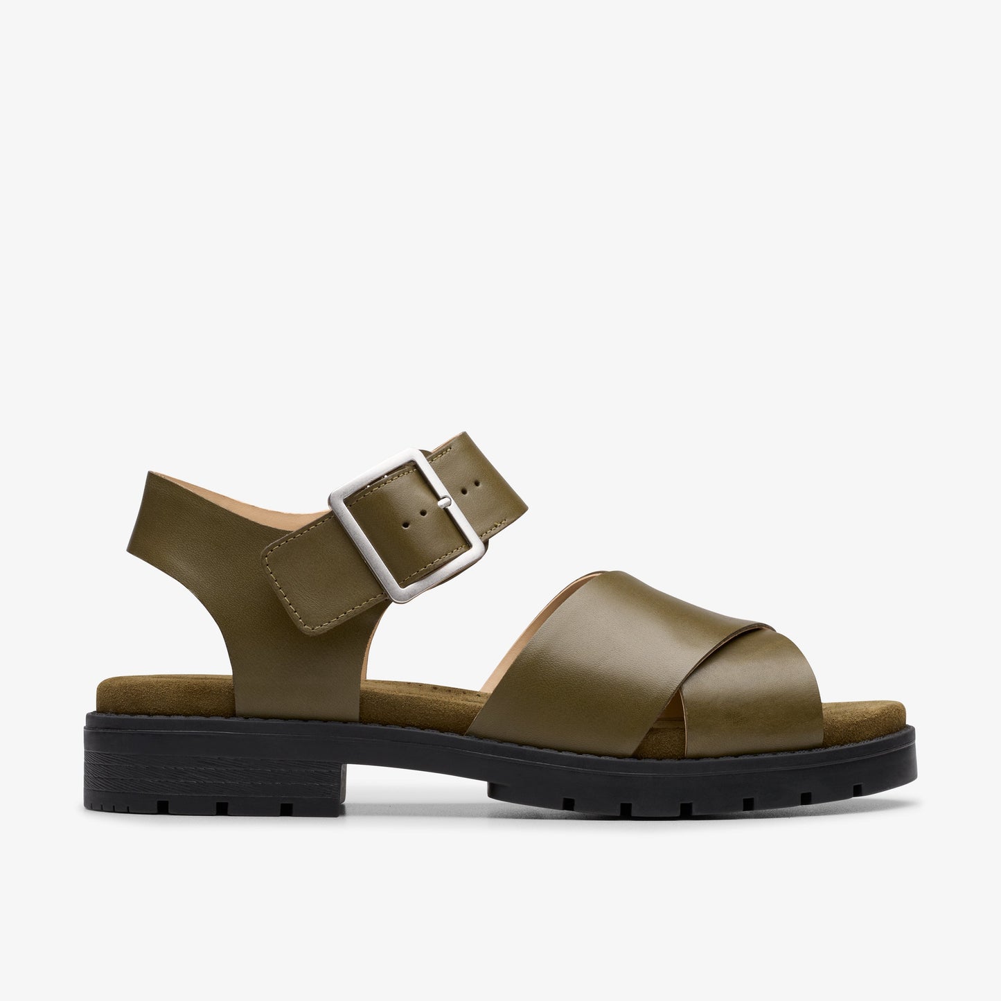 Sandalias De La Marca Clarks Para Mujer Modelo Orinoco Cross Dark Olive Leather