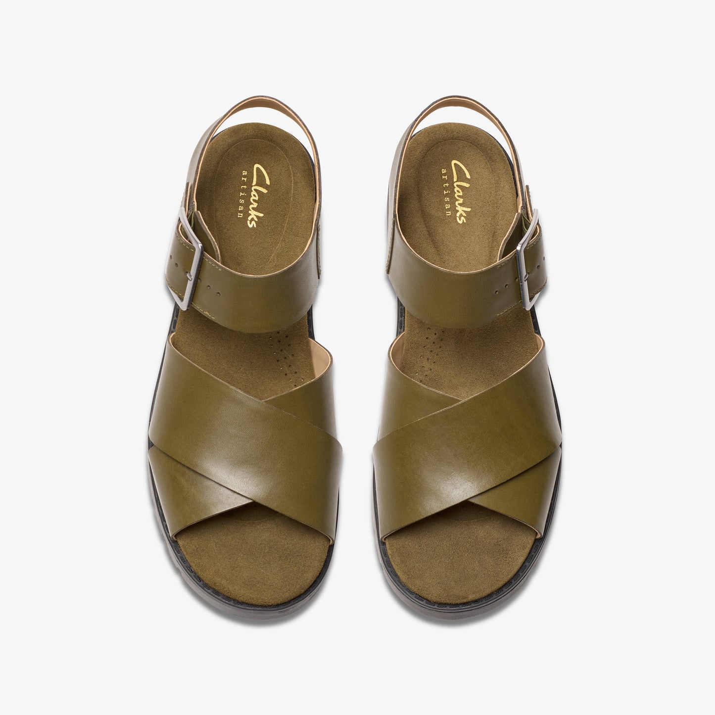 Sandalias De La Marca Clarks Para Mujer Modelo Orinoco Cross Dark Olive Leather