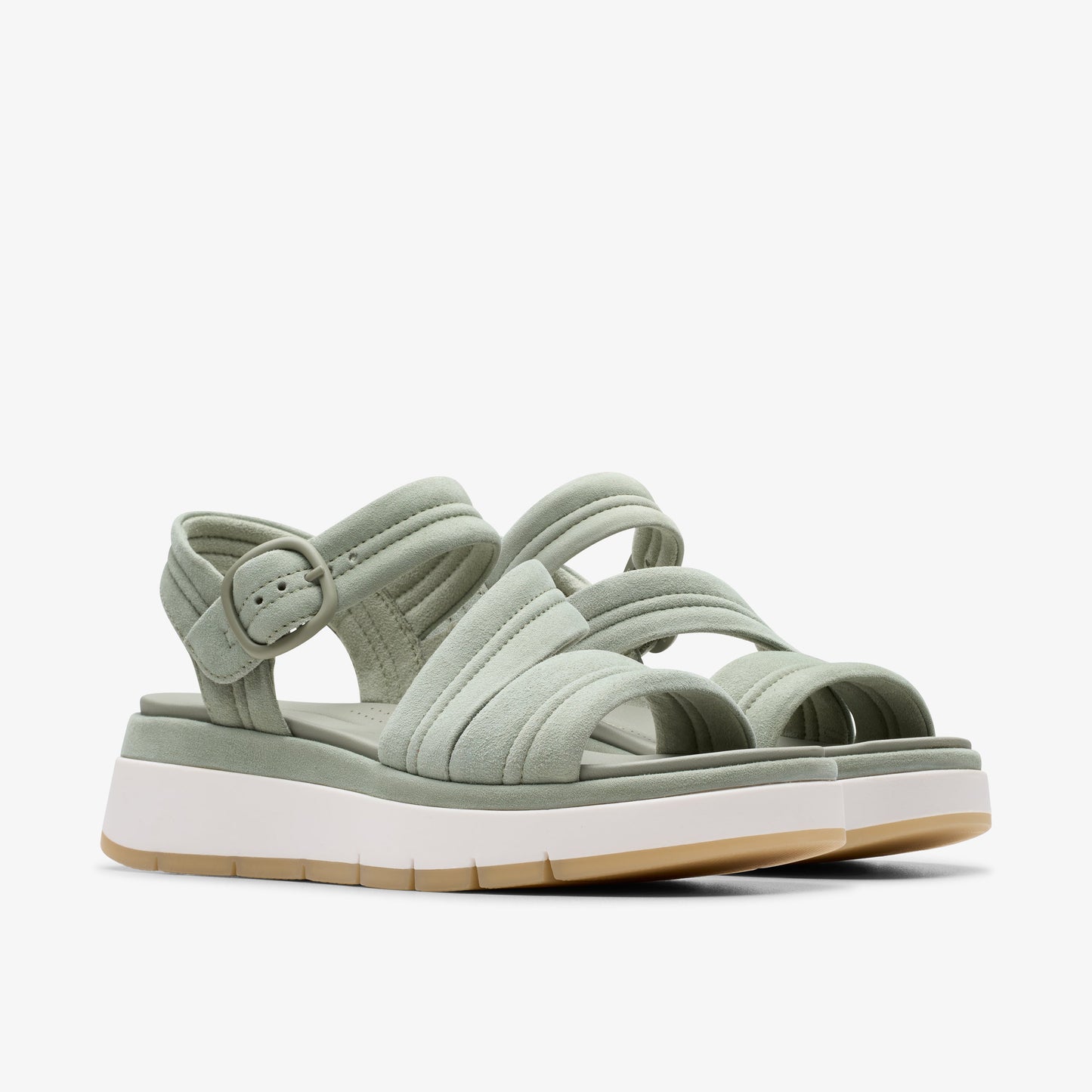 Sandalias De La Marca Clarks Para Mujer Modelo Tuscan Strap Light Green Suede