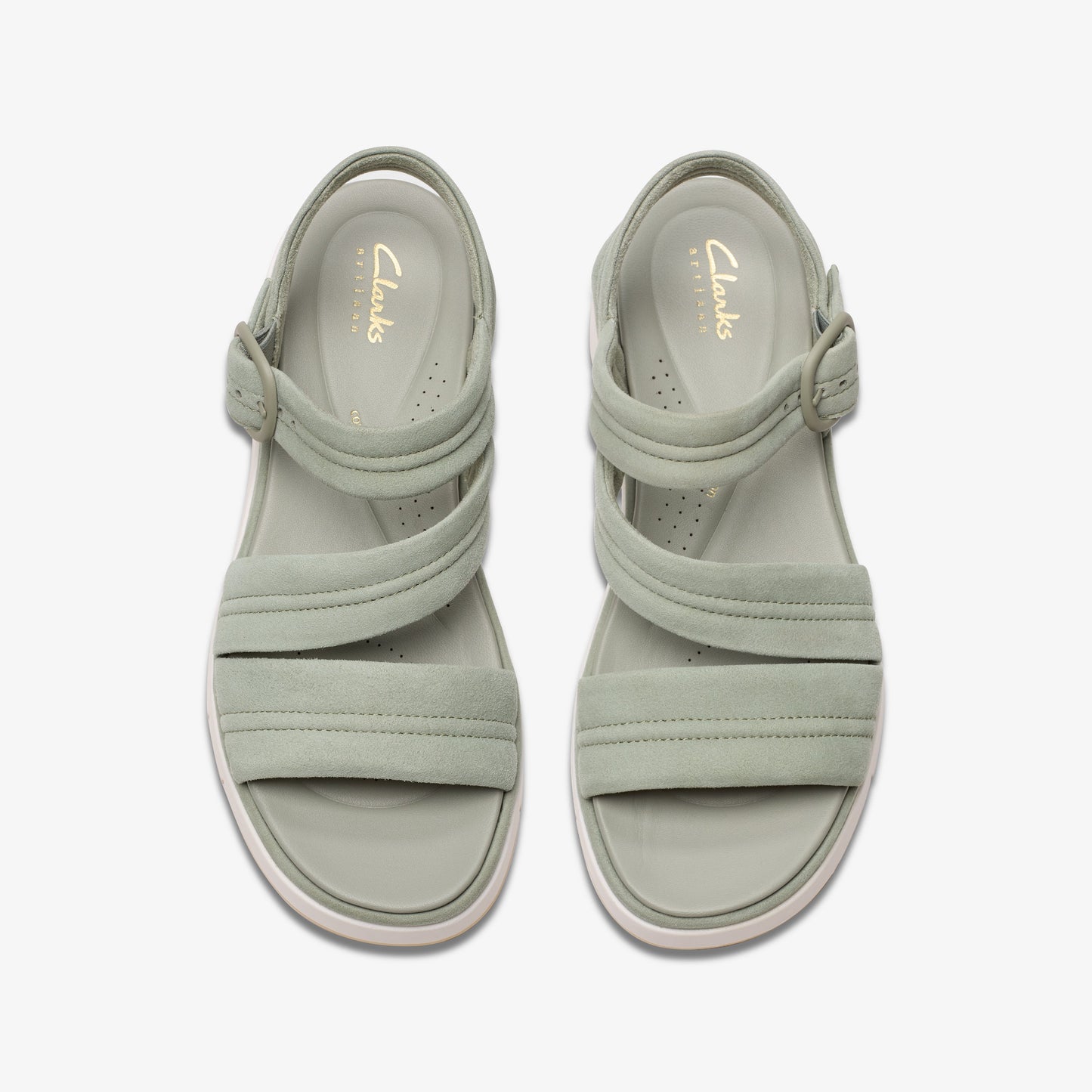 Sandalias De La Marca Clarks Para Mujer Modelo Tuscan Strap Light Green Suede