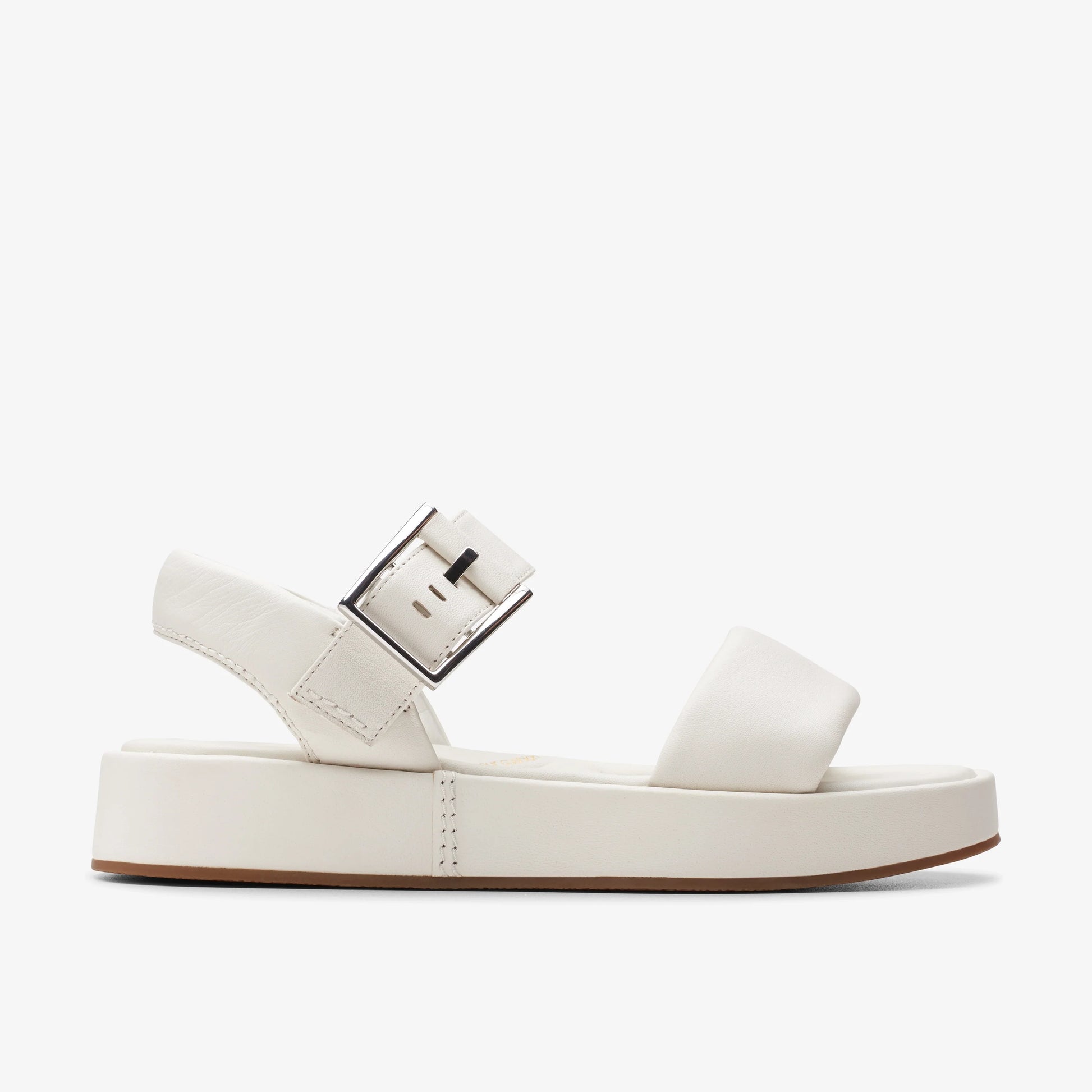 Sandalias De La Marca Clarks  Para Mujer Modelo Alda Strap Off White Lea En Color Blanco