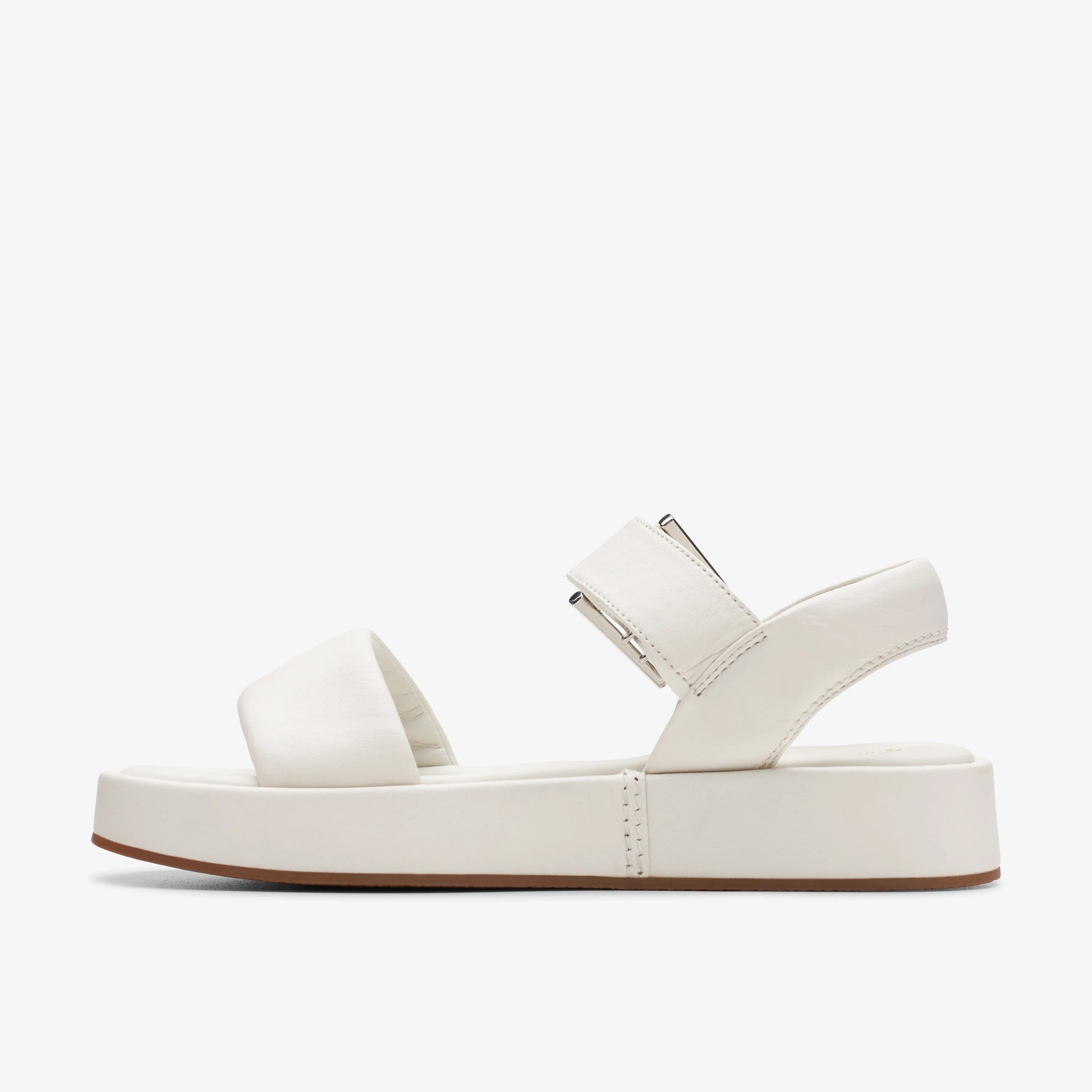 Sandalias De La Marca Clarks  Para Mujer Modelo Alda Strap Off White Lea En Color Blanco