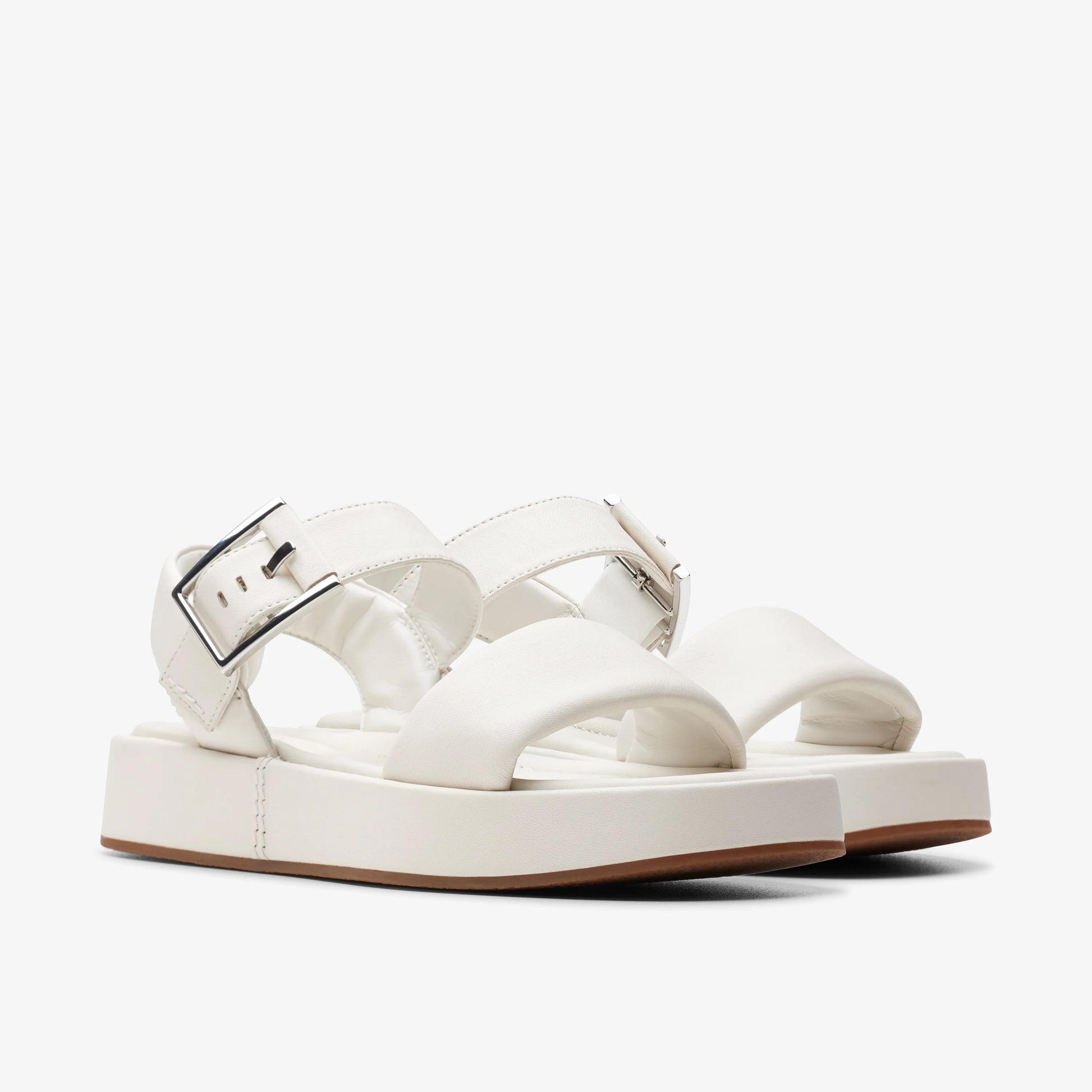 Sandalias De La Marca Clarks  Para Mujer Modelo Alda Strap Off White Lea En Color Blanco