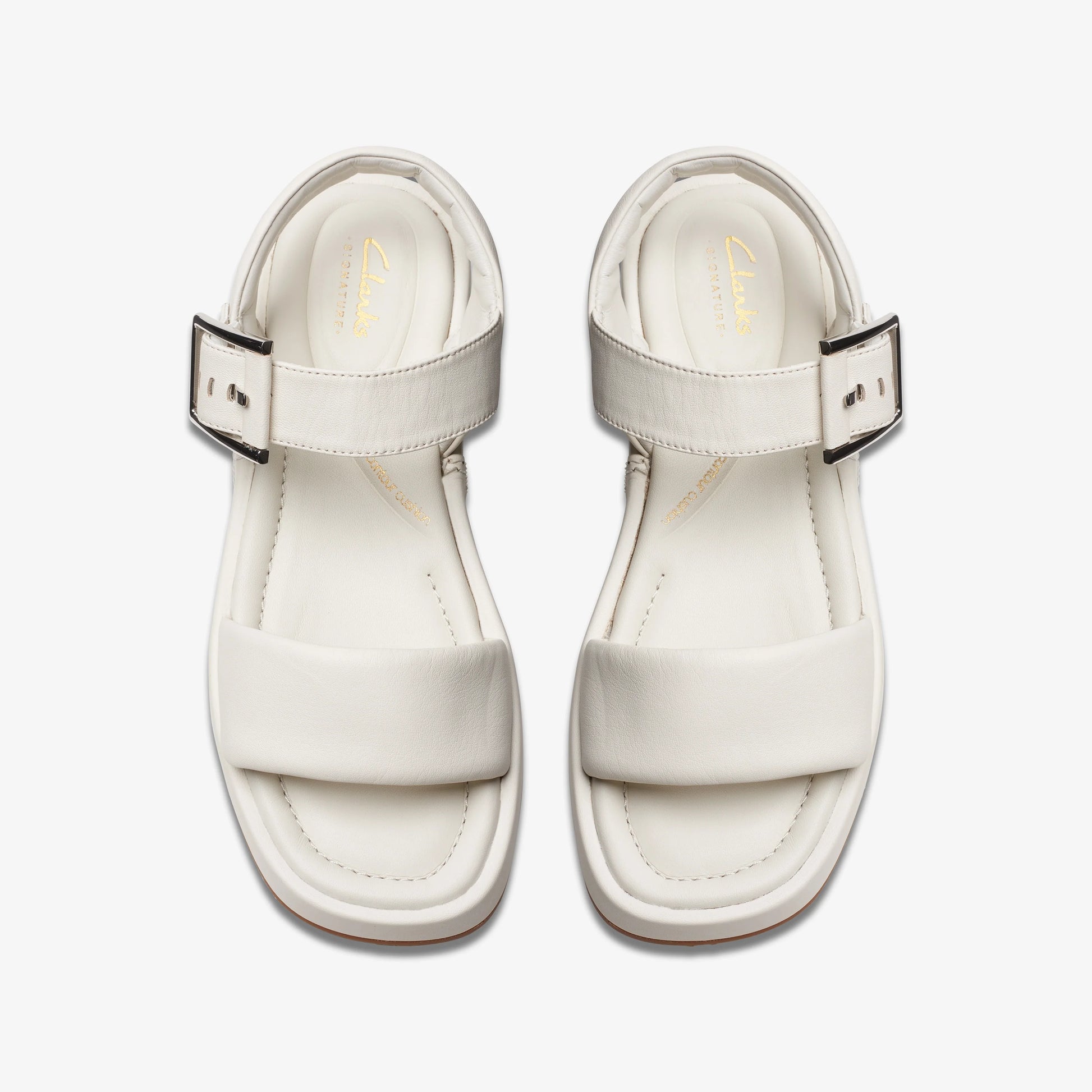 Sandalias De La Marca Clarks  Para Mujer Modelo Alda Strap Off White Lea En Color Blanco