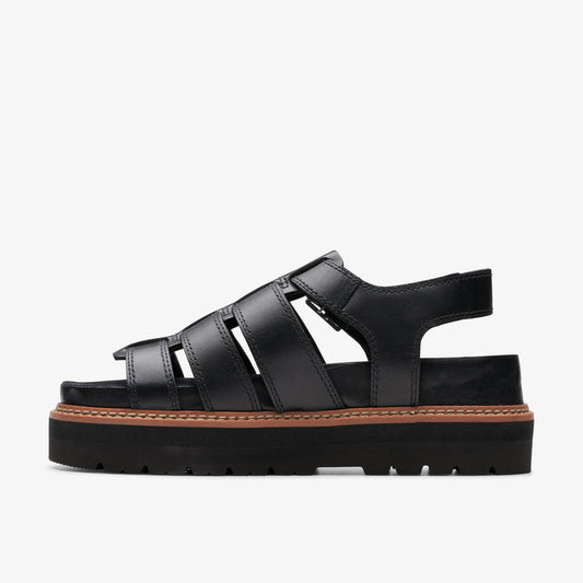 Sandalias De La Marca Clarks  Para Mujer Modelo Orianna Twist Black Leather En Color Negro