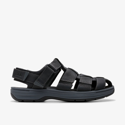 Sandalias De La Marca Clarks  Para Hombre Modelo Saltway Cove Black Leather En Color Negro