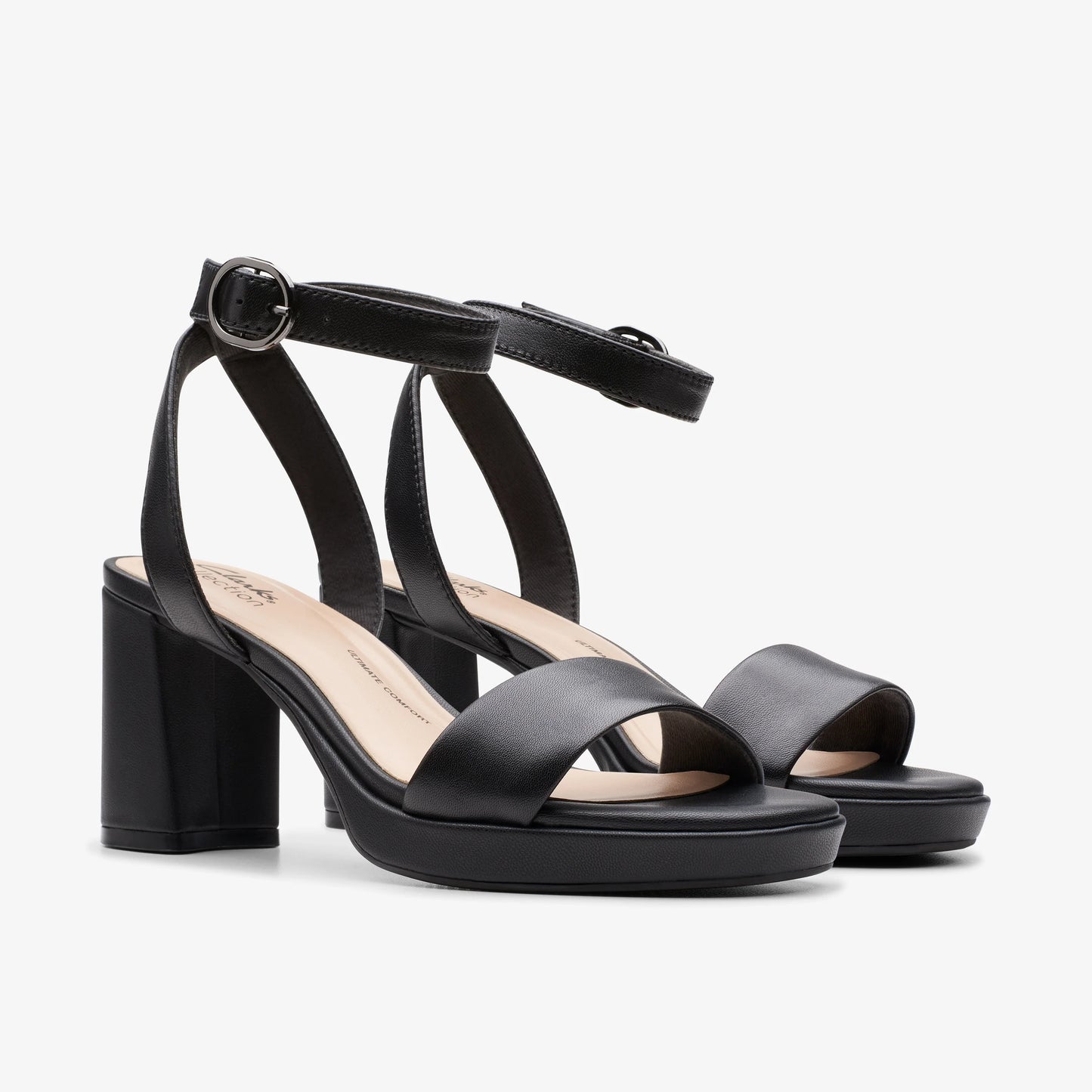 Sandalias De La Marca Clarks Para Mujer Modelo Ambyrlyn Bay Black Leather En Color Negro