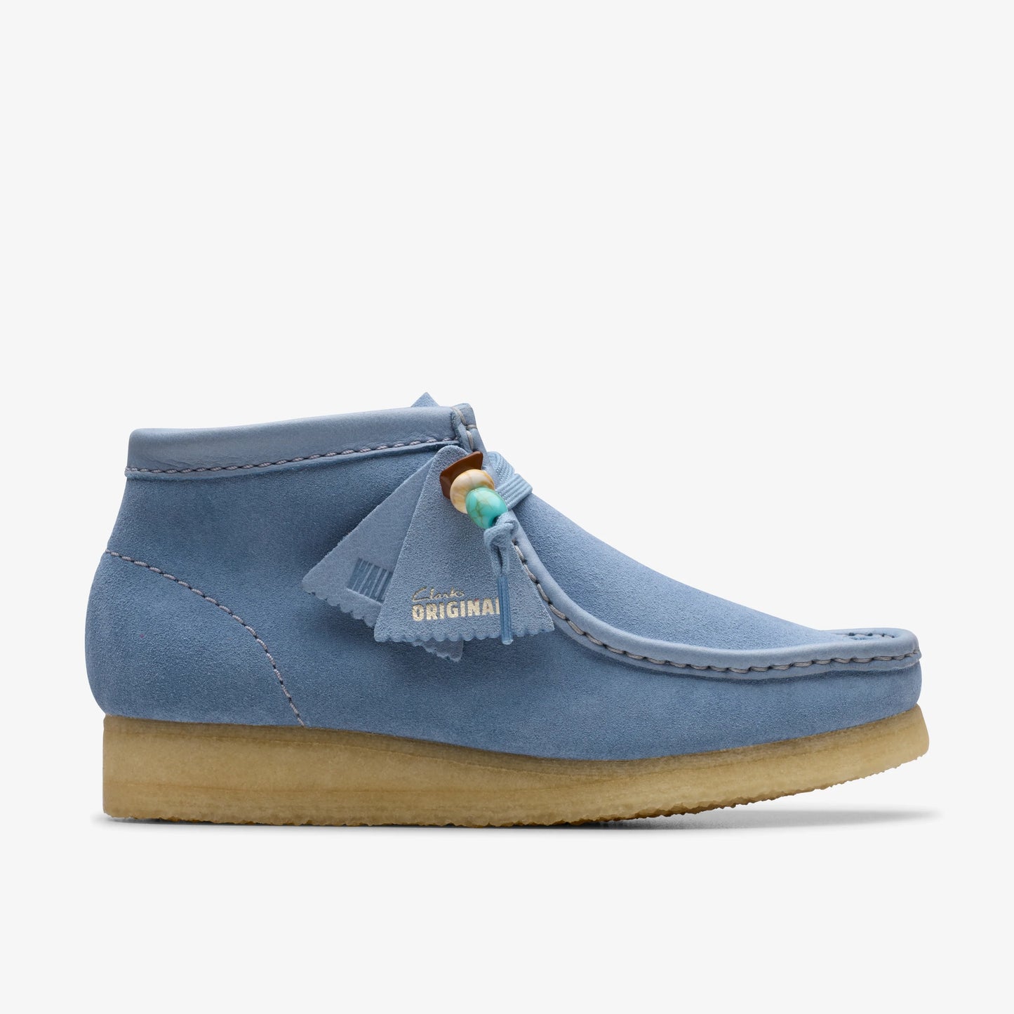 Botines De La Marca Clarks Para Mujer Modelo Wallabee Boot Powder Blue Suede