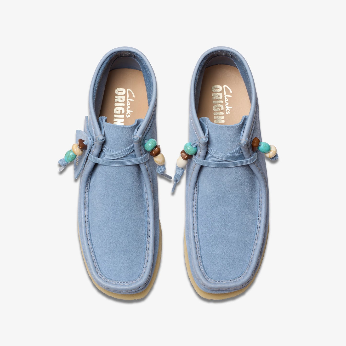 Botines De La Marca Clarks Para Mujer Modelo Wallabee Boot Powder Blue Suede