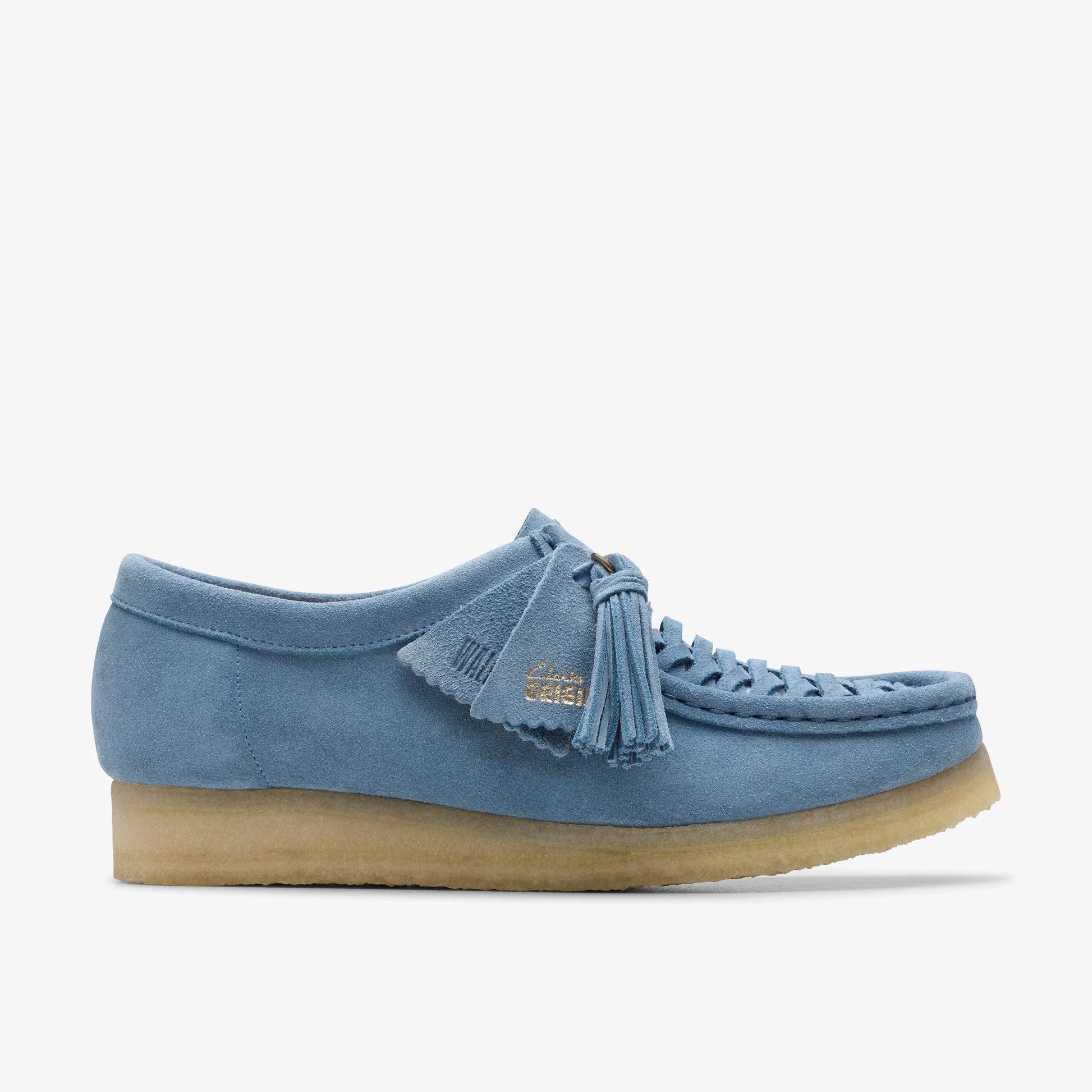 Zapatos Casual De La Marca Clarks  Para Mujer Modelo Wallabee Weave Powder Blue Suede