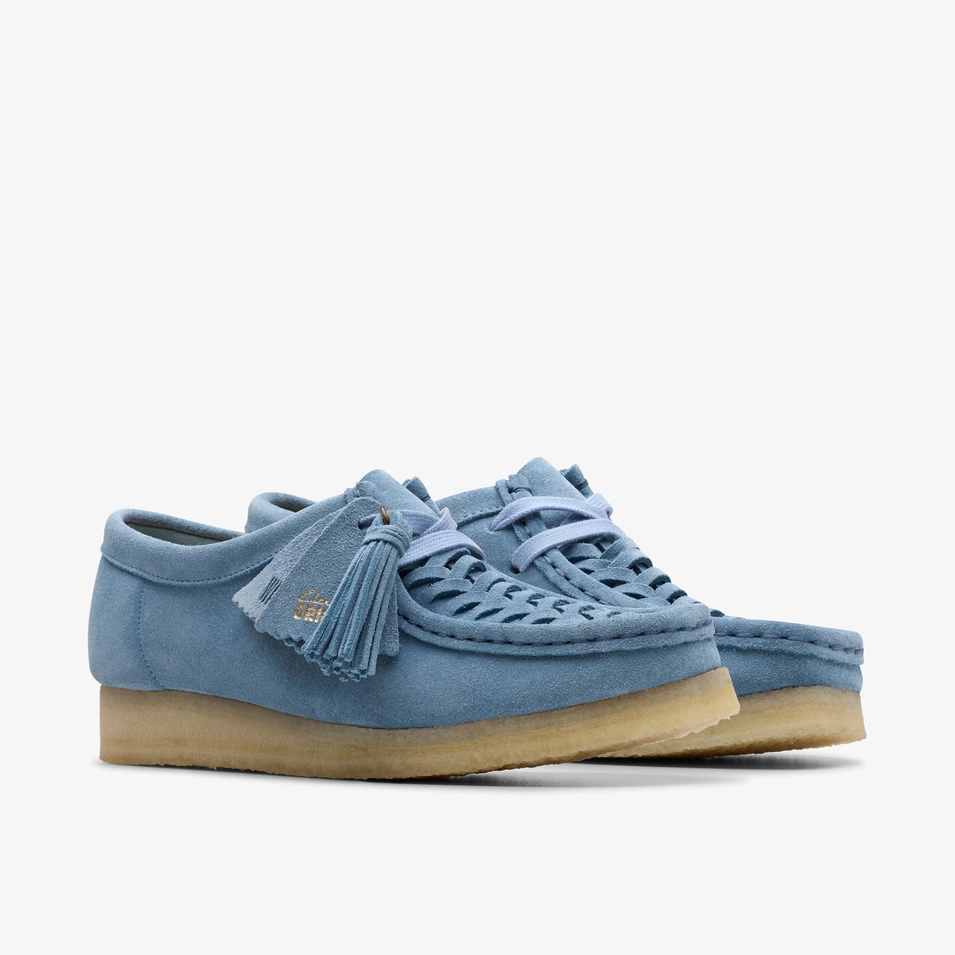 Zapatos Casual De La Marca Clarks  Para Mujer Modelo Wallabee Weave Powder Blue Suede