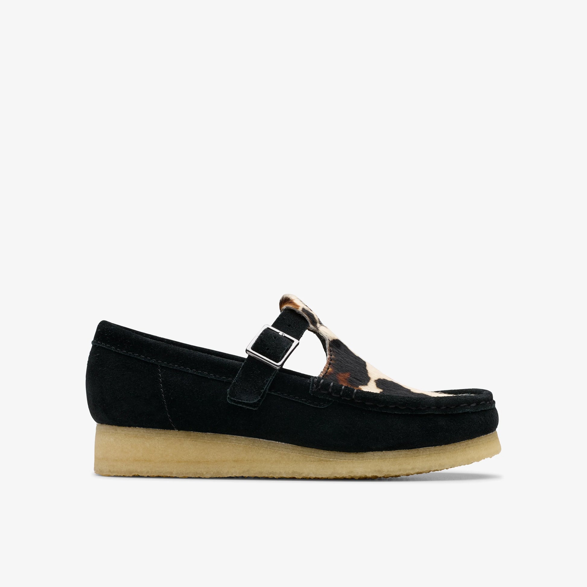Zapatos Casual De La Marca Clarks  Para Mujer Modelo Wallabee T Bar Black Interest