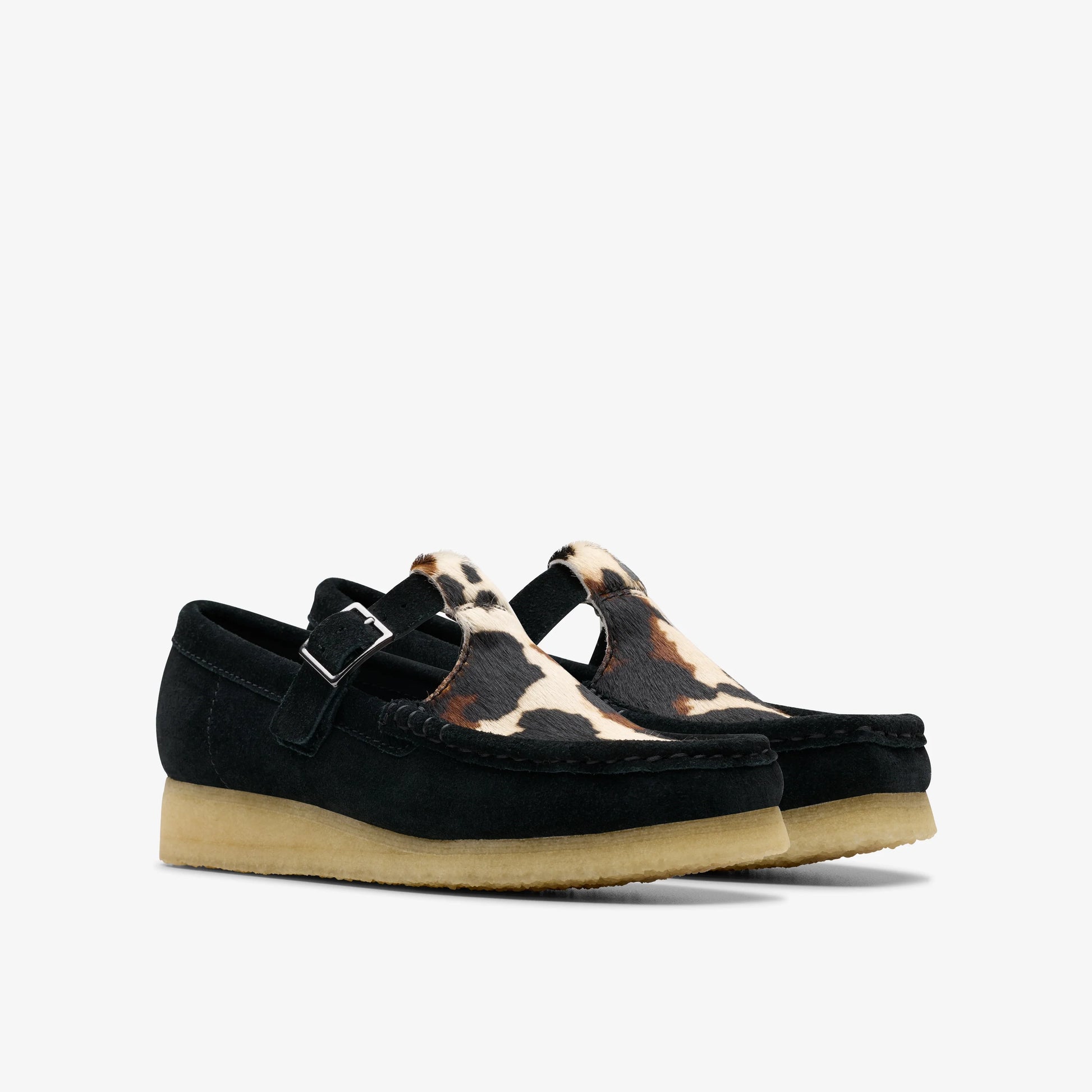 Zapatos Casual De La Marca Clarks  Para Mujer Modelo Wallabee T Bar Black Interest