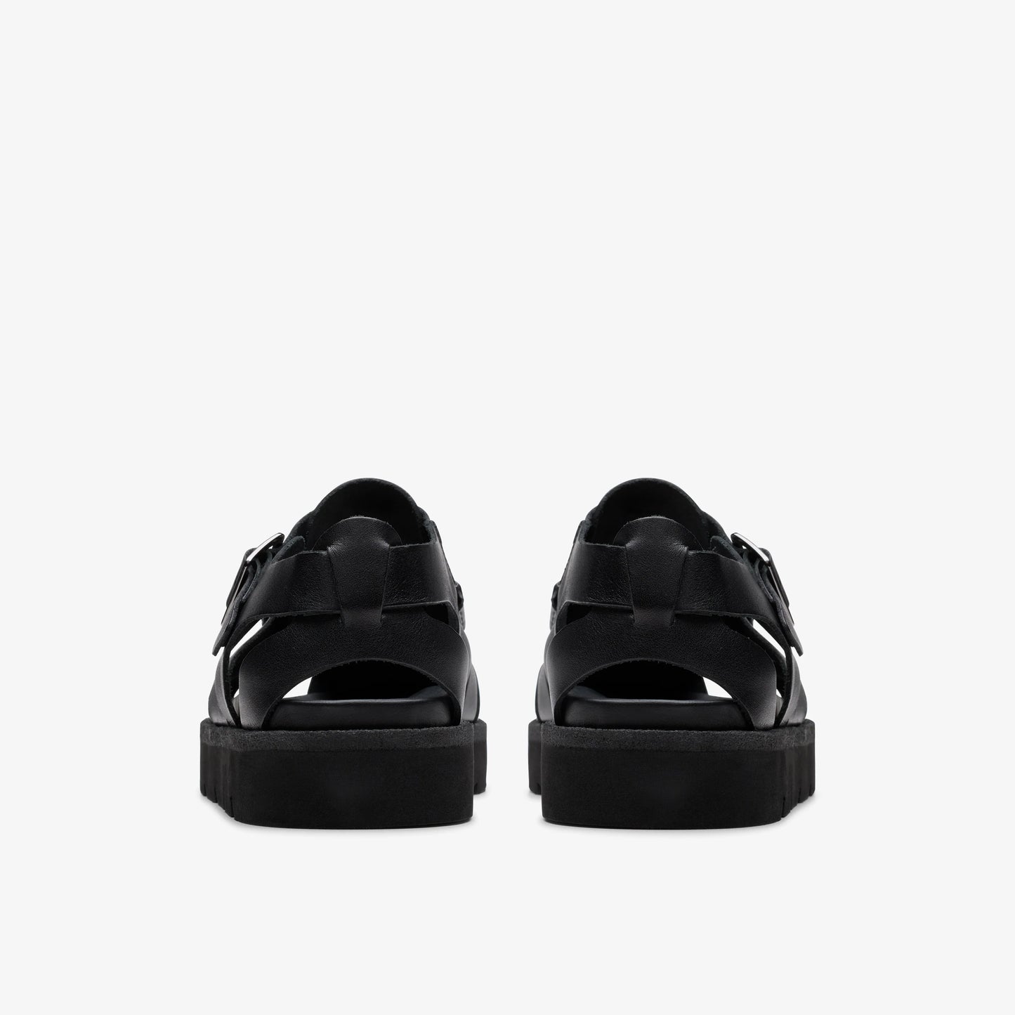 Sandalias De La Marca Clarks Para Hombre Modelo Meare Buckle Black Leather En Color Negro