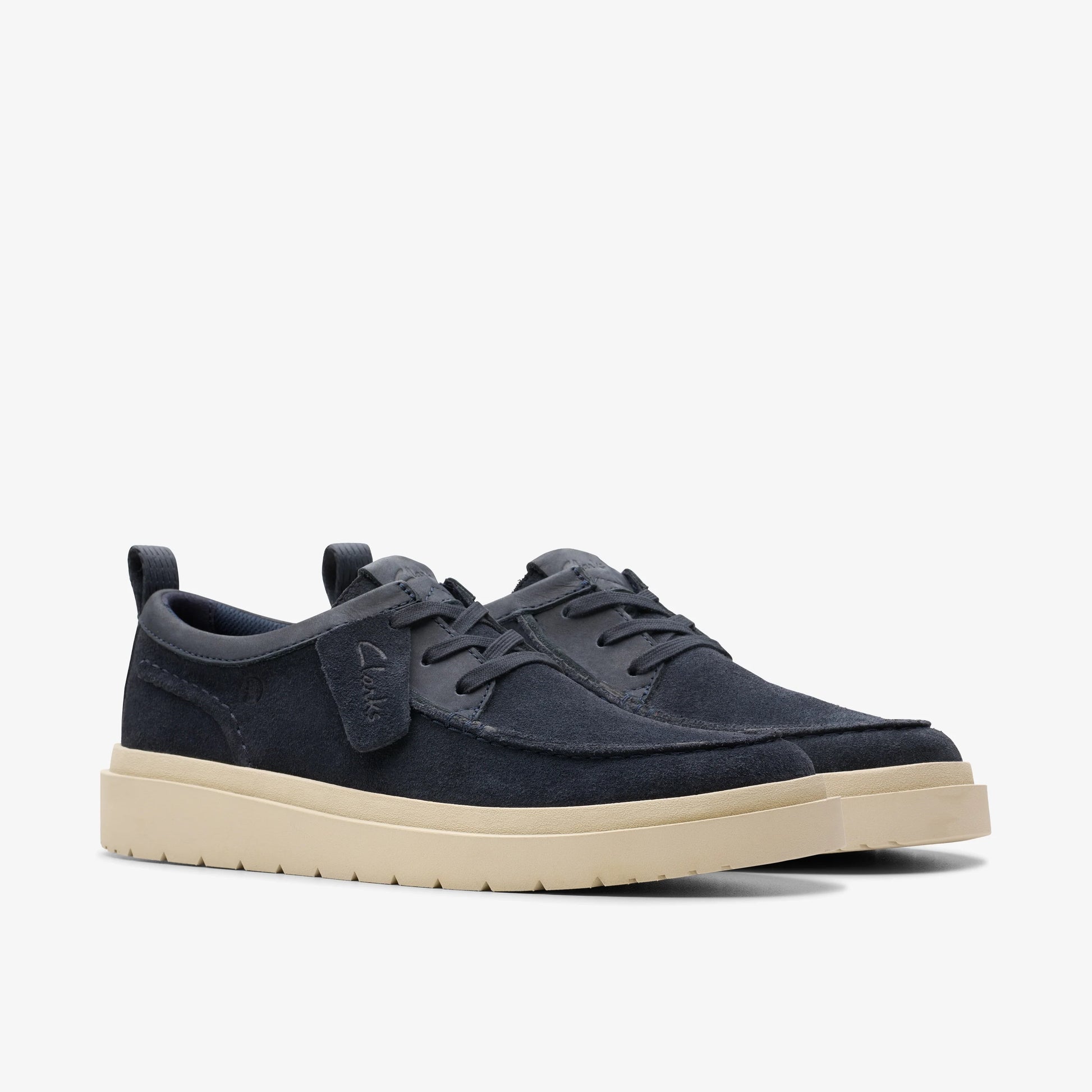 Zapatos Casual De La Marca Clarks  Para Hombre Modelo Polden Moc Navy Suede En Color Azul