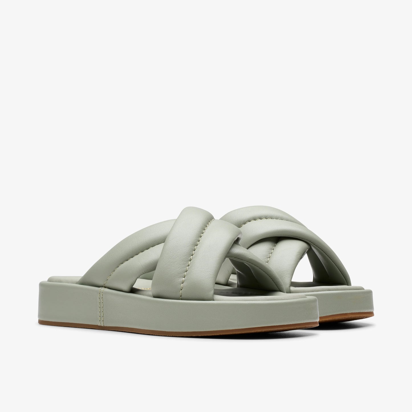 Sandalias De La Marca Clarks Para Mujer Modelo Alda Glide Light Green Leather