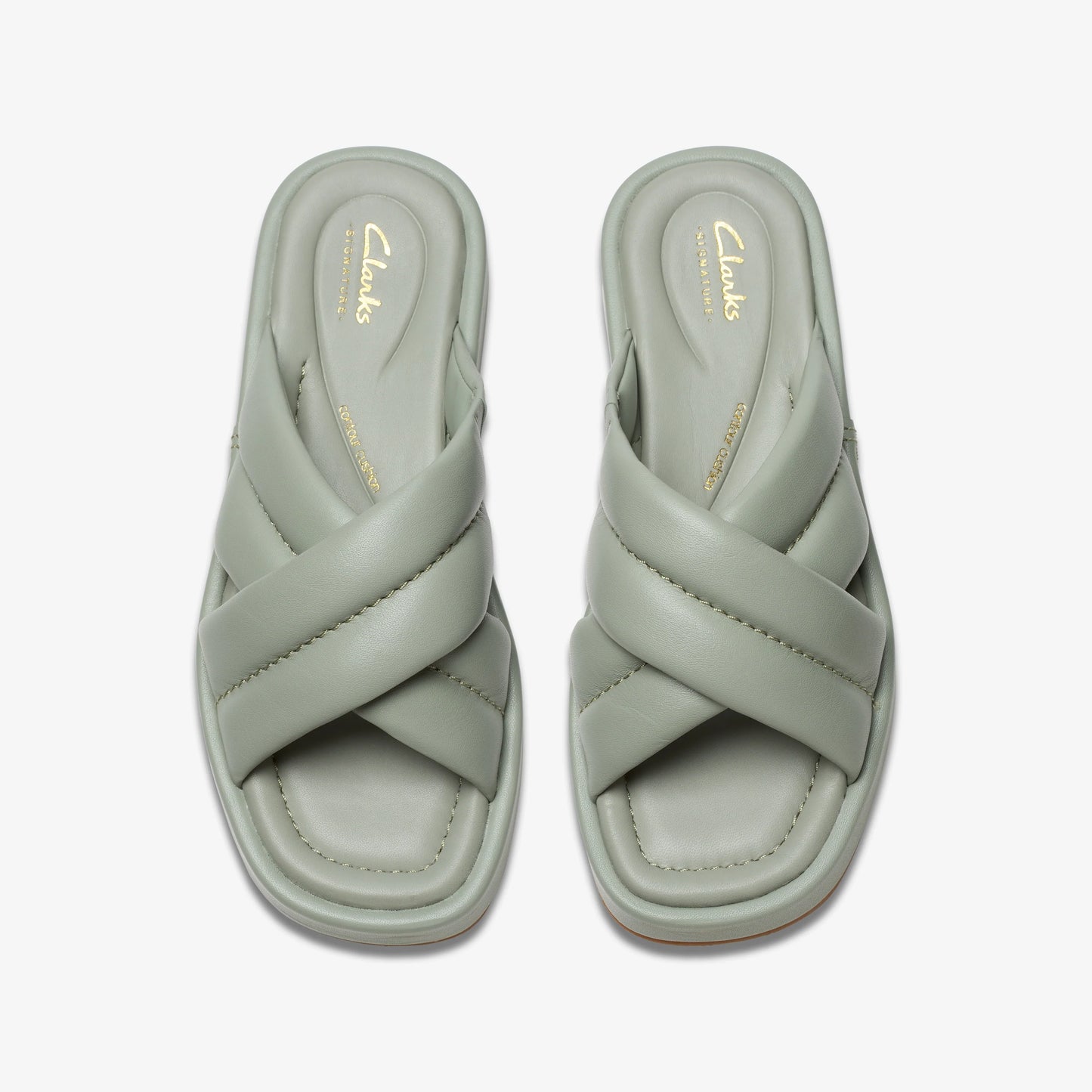 Sandalias De La Marca Clarks Para Mujer Modelo Alda Glide Light Green Leather